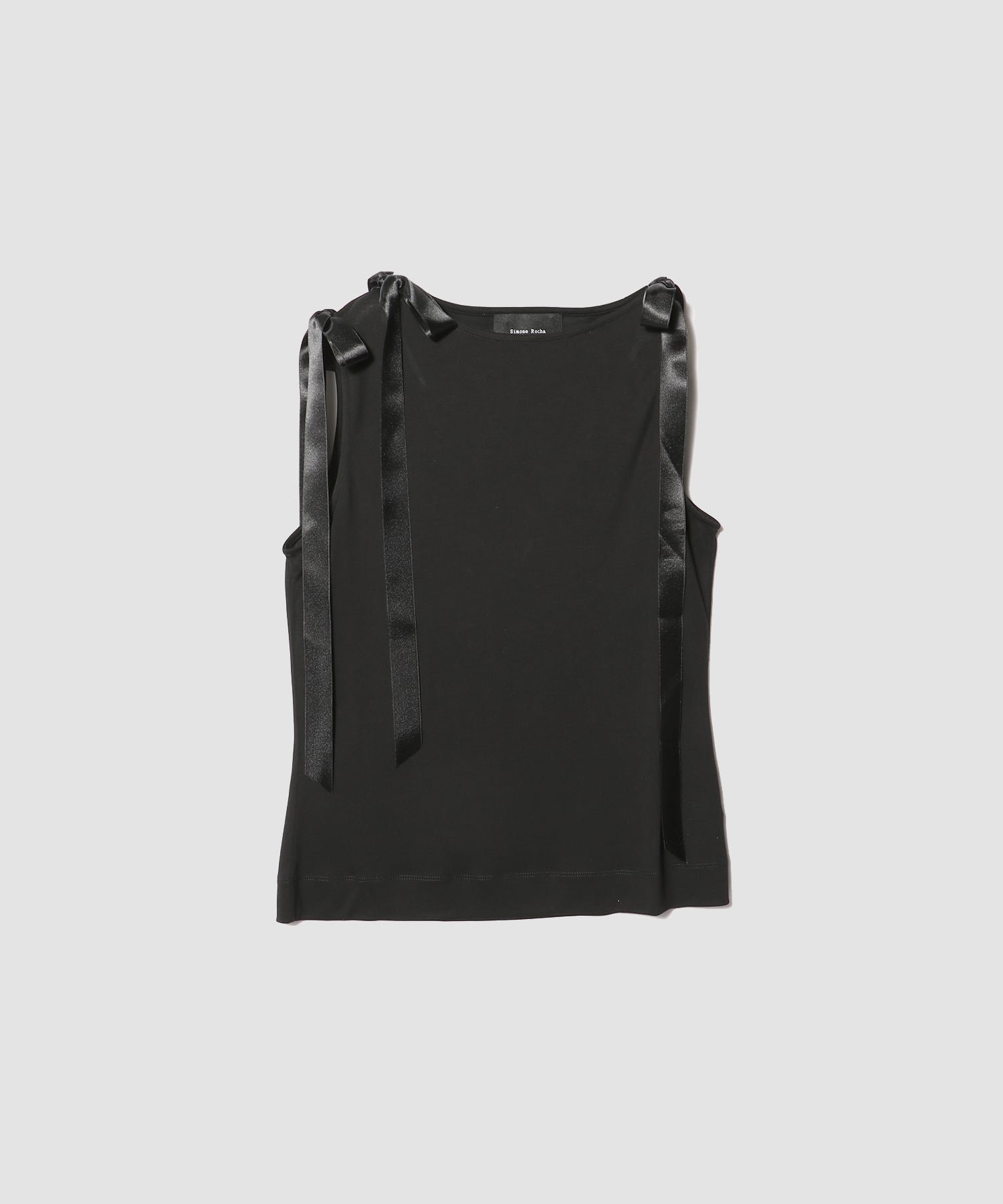Simone Rocha SIMONE ROCHA / リボンテールタンクトップ エストネーション トップス ノースリーブ・タンクトップ ブラック ホワイト ピンク【送料無料】
