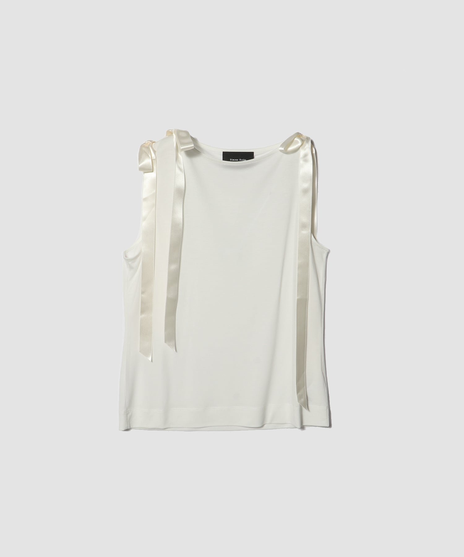 Simone Rocha SIMONE ROCHA / リボンテールタンクトップ エストネーション トップス ノースリーブ・タンクトップ ブラック ホワイト ピンク