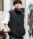 Rocky Monroe ルーズシルエット 裏メッシュスタンドネック前開きナイロンベスト ロッキーモンロー トップス ベスト・ジレ ブラック ネイビー グレー【...