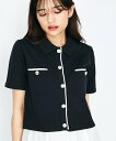 【SALE/15%OFF】QUEENS COURT 配色ラインポロ襟ニットカーディガントップス≪手洗い可能≫ クイーンズコート トップス ニット レッド ホワイ...