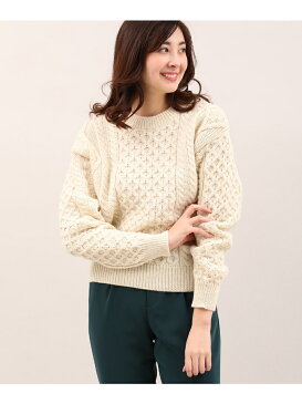 Maison de Beige aran craftsクルーネックケーブルニット【LaLaBegin12月号掲載】 メゾンドベージュ ニット【送料無料】