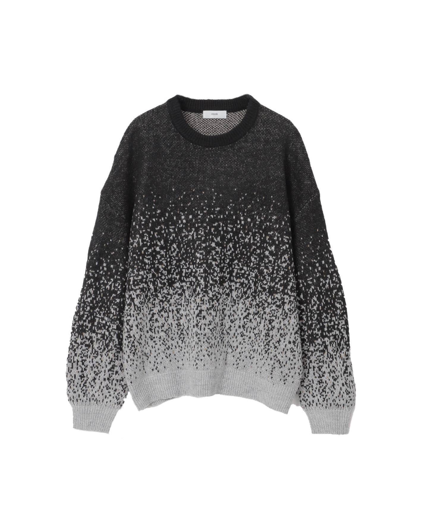 B.C STOCK OSKR別注 グラデーション クルーネックニット ベーセーストック トップス ニット ブルー ブ..