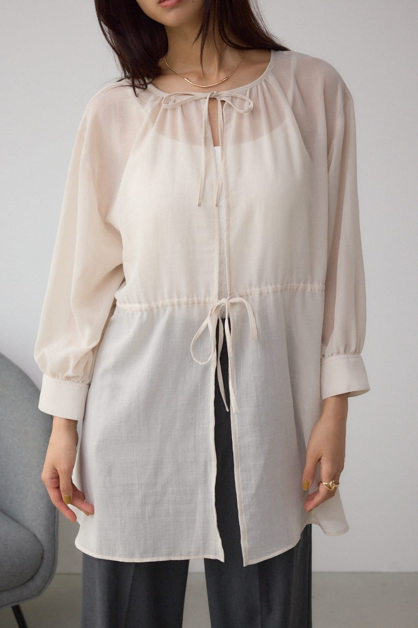 【SALE／70%OFF】AZUL BY MOUSSY 前後2WAY5分袖前リボンブラウス アズールバイマウジー トップス シャツ・ブラウス ブラウン ブラック