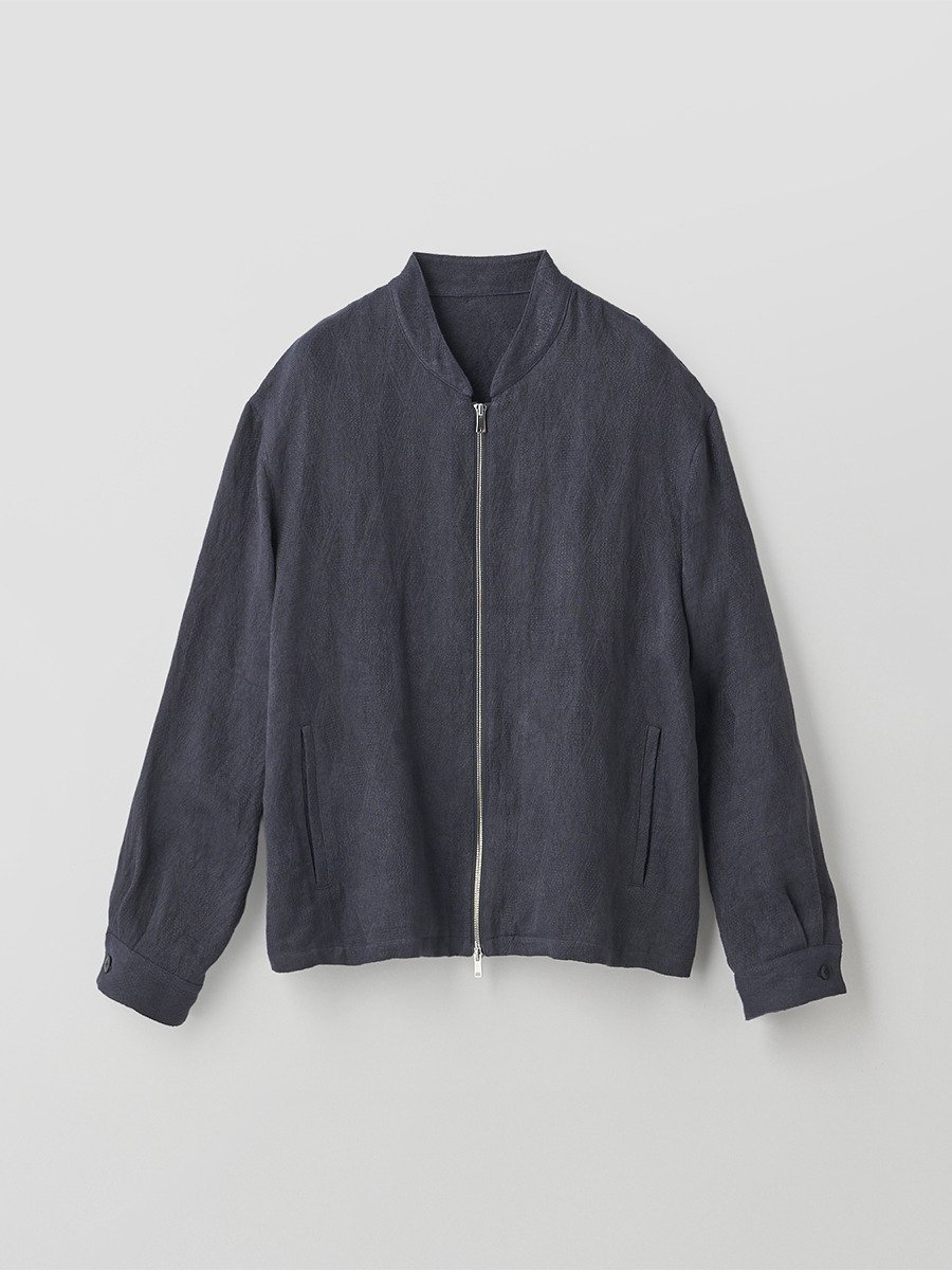 JOHN SMEDLEY リネンジャガード ショートブルゾン ｜JM254 ジョンスメドレー ジャケット・アウター その他のジャケット・アウター ネイビー【送料無料】