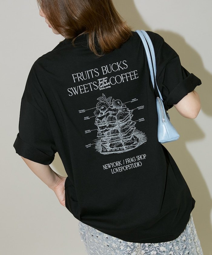 PUBLUX ＜機能性素材＞LOVE POP STUDIO SWEET SHOP LOGO Tシャツ 限定展開 フリークスストア トップス カットソー・Tシャツ ブラック ホワイト ネイビー