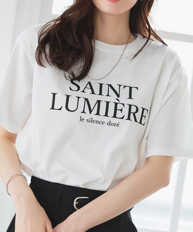 【SALE／5%OFF】Pierrot 【接触冷感・イージーケア】オーバーサイズロゴTシャツ ピエロ トップス カットソー・Tシャツ ホワイト