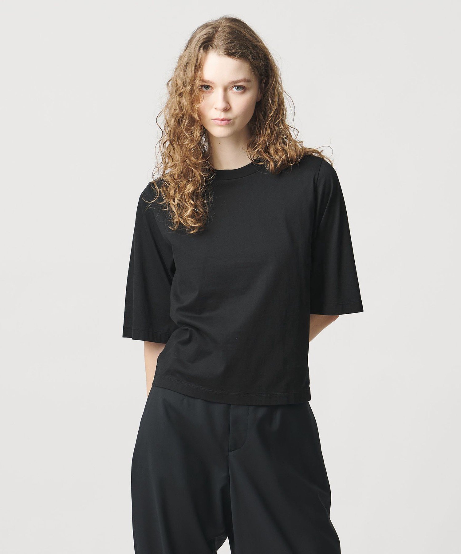 ＜LOEFF＞スビンコットン ショートスリーブ Tシャツ ユナイテッドアローズ トップス カットソー・Tシャツ ホワイト ブラック パープル