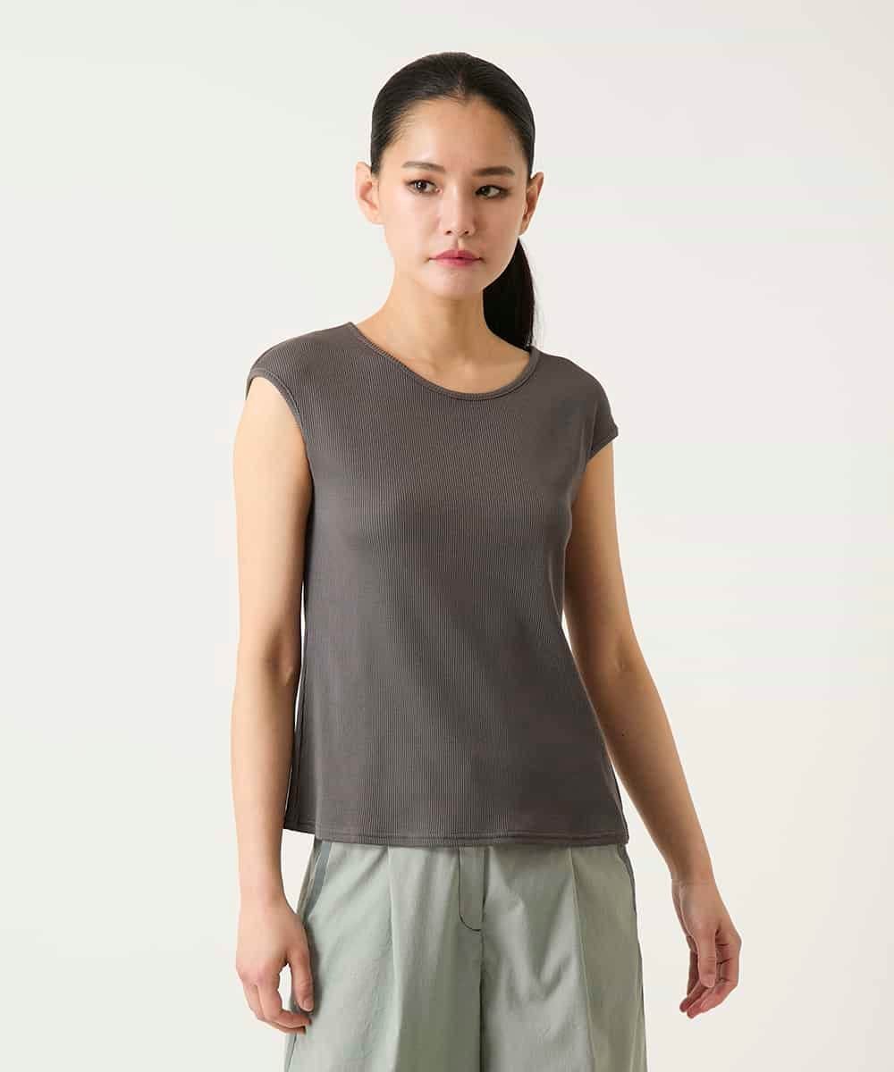 HIROKO BIS キャップスリーブデザインカットソー /洗濯機で洗える ヒロコ ビス トップス カットソー・Tシャツ カーキグリーン ベージュ ホワイト ブラック