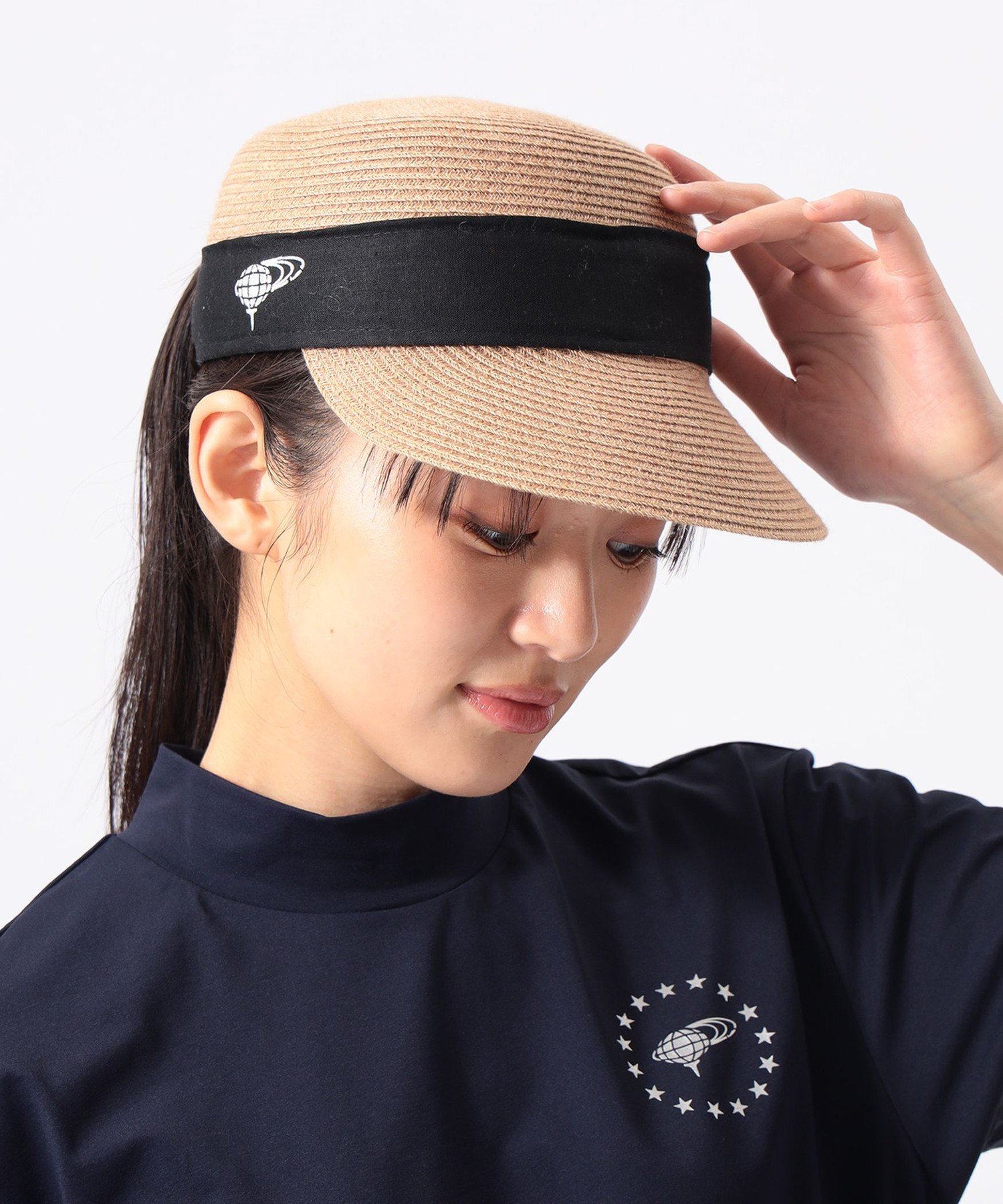 BEAMS GOLF ＜WOMEN＞配色 ロゴテープ キャップ ビームス ゴルフ 帽子 キャップ ホワイト ベージュ【送料無料】