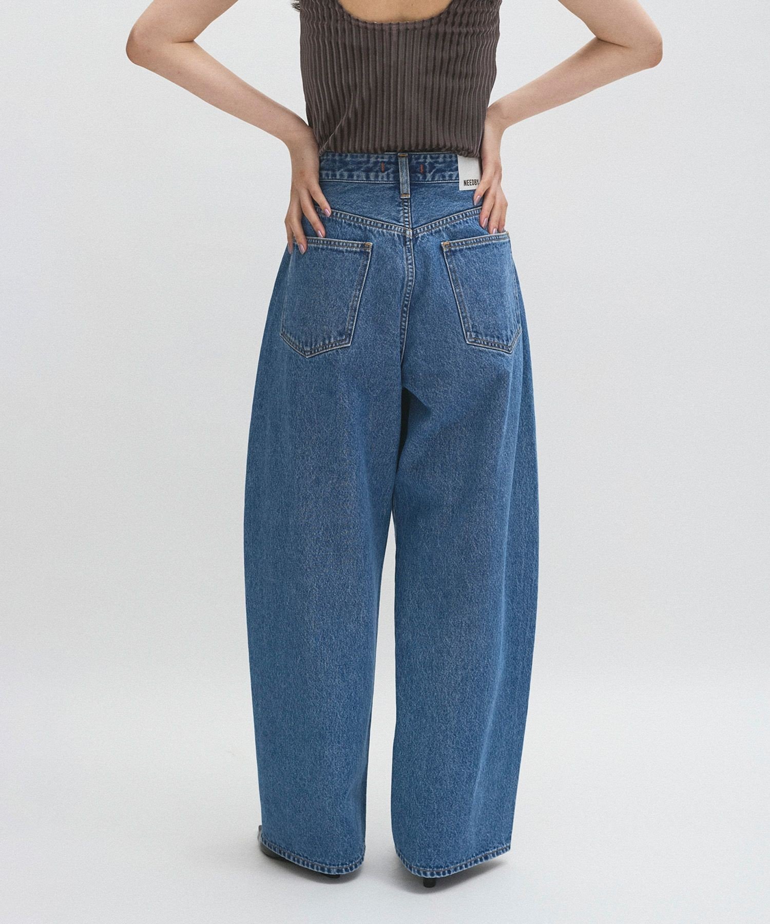【NEEDBY for ADAM ET ROPE'】別注 ANGIE アダムエロペ パンツ ジーンズ・デニムパンツ ブルー ブラック