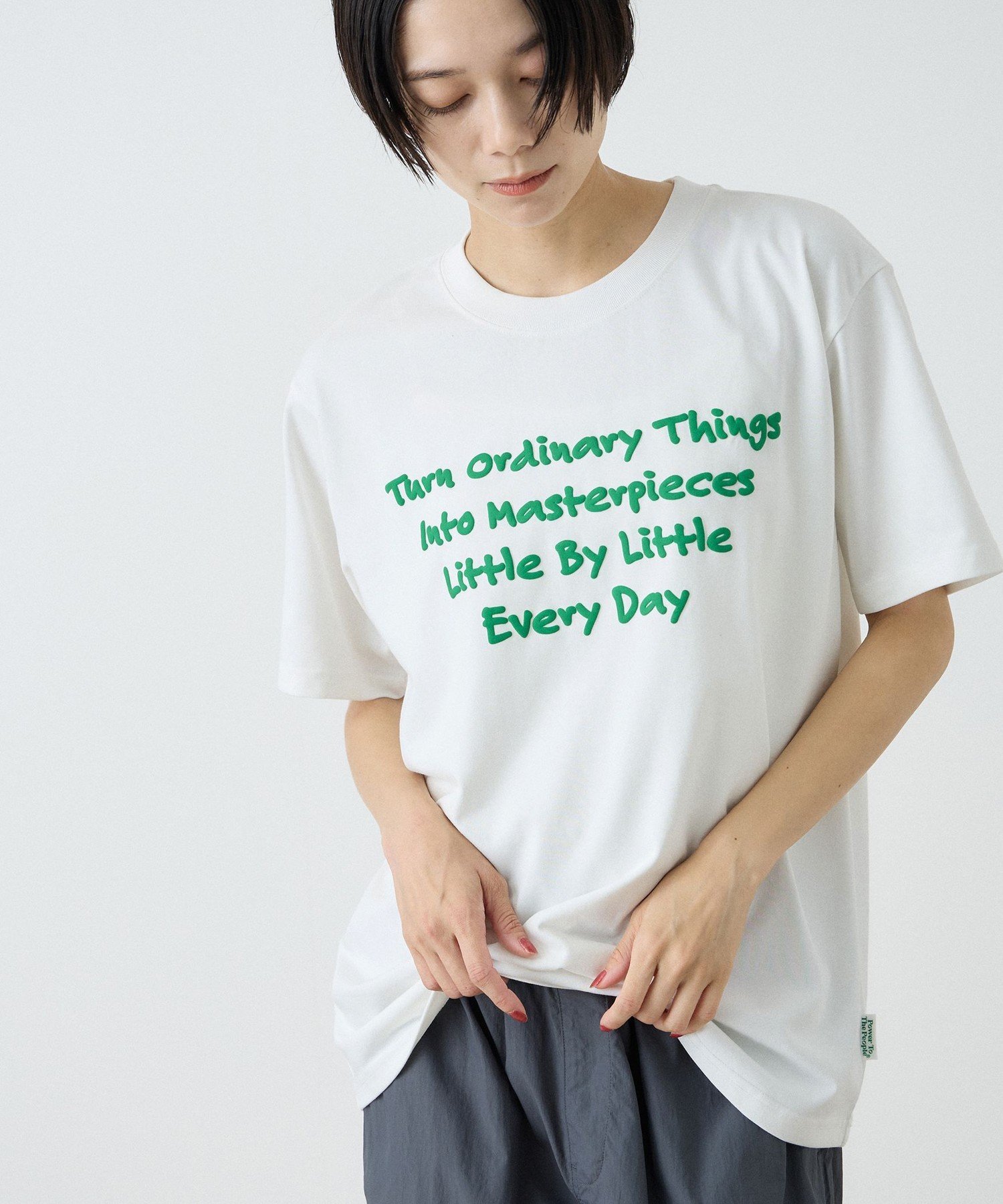 VICKY 【Power To People】masterpiece ロゴTシャツ ビッキー トップス カットソー・Tシャツ ブラウン ホワイト ネイビー