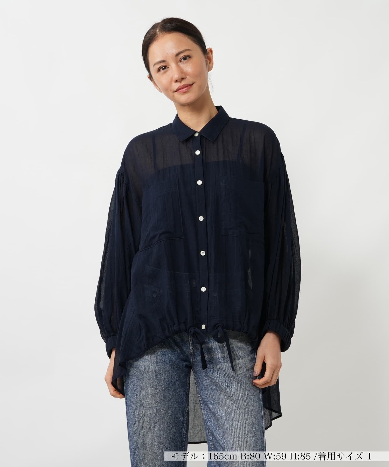 NEMIKA ギャザーブラウス【NEMIKA】 ネミカ トップス シャツ・ブラウス ブラウン グリーン ネイビー オレンジ ブルー