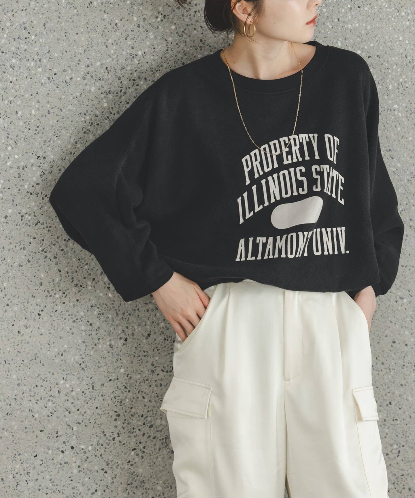 NOBLE 《予約》GULF COAST SPORTSWEAR/ガルフコースト ドルマンスリーブスウェット ノーブル トップス スウェット・トレーナー ブラック【送料無料】