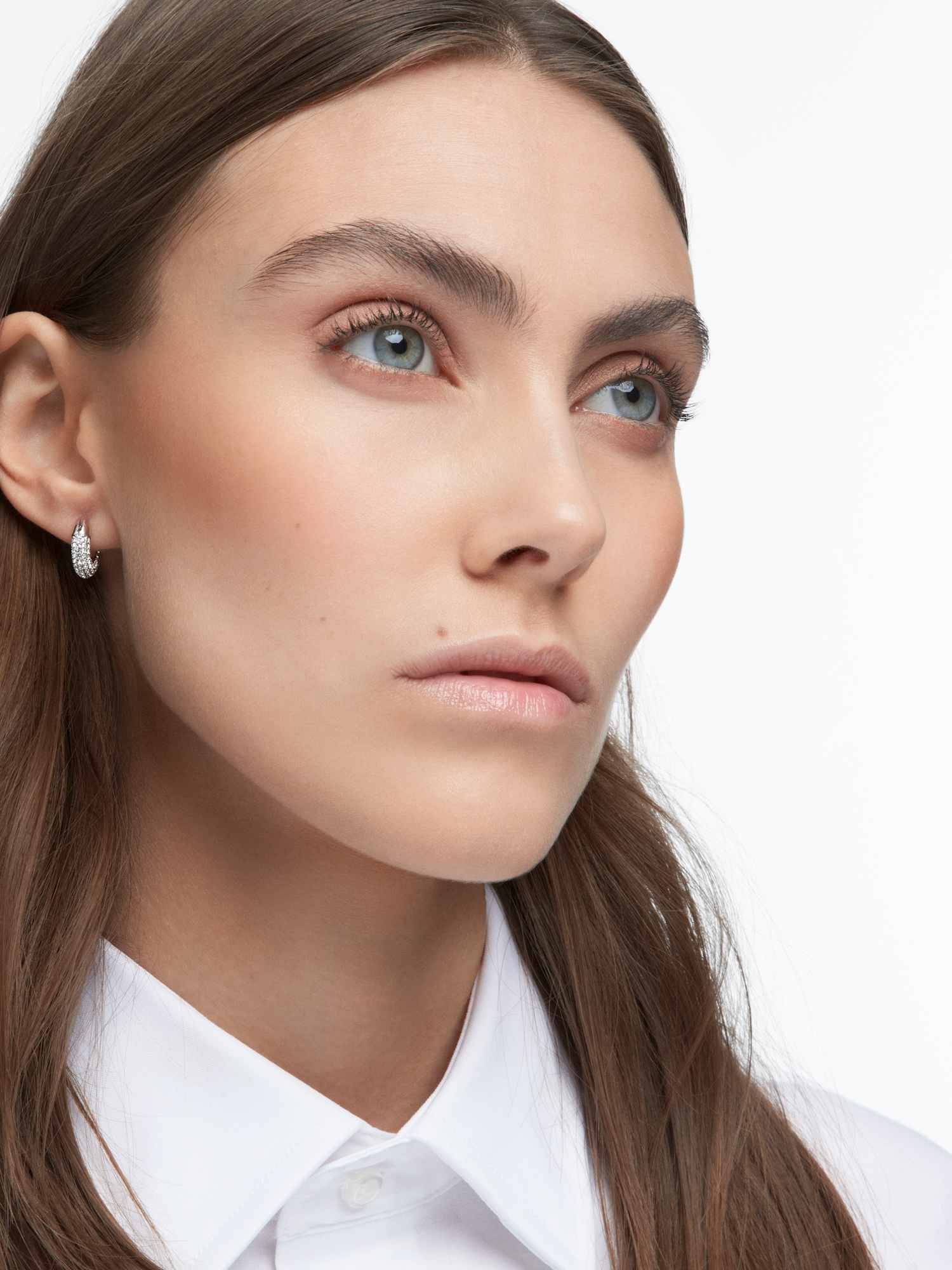 SWAROVSKI 【公式】【スワロフスキー】Dextera フープピアス, 小, ホワイト, ロジウム・プレーティング スワロフスキー アクセサリー・腕時計 ピアス ホワイト【送料無料】