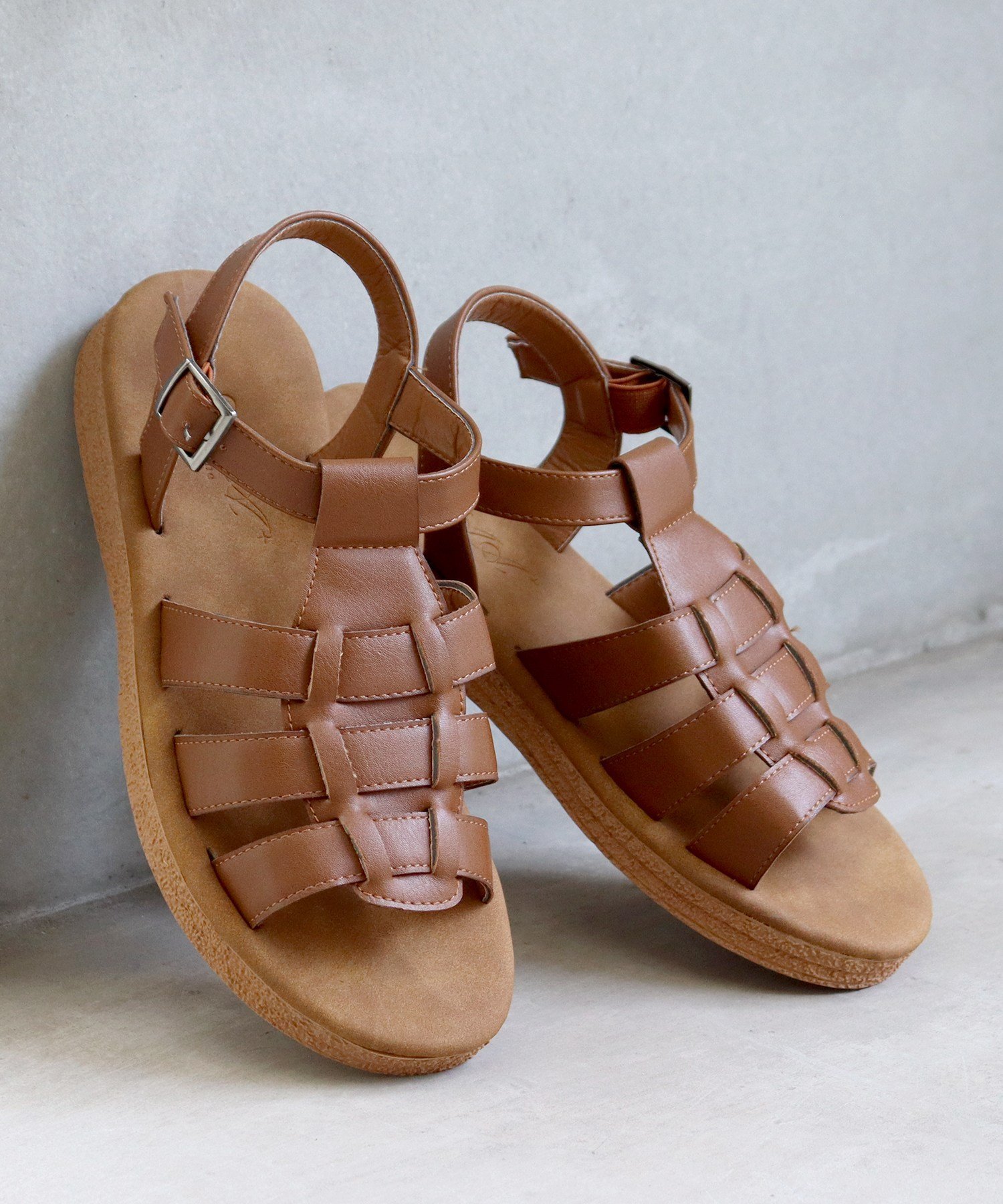 【SALE／10%OFF】AAA+Feminine 2cmソール ワンピース 韓国ファッション グルカ サンダル ☆3703 サンエーフットウェアー シューズ・靴 サンダル ブラック ホワイト ブラウン