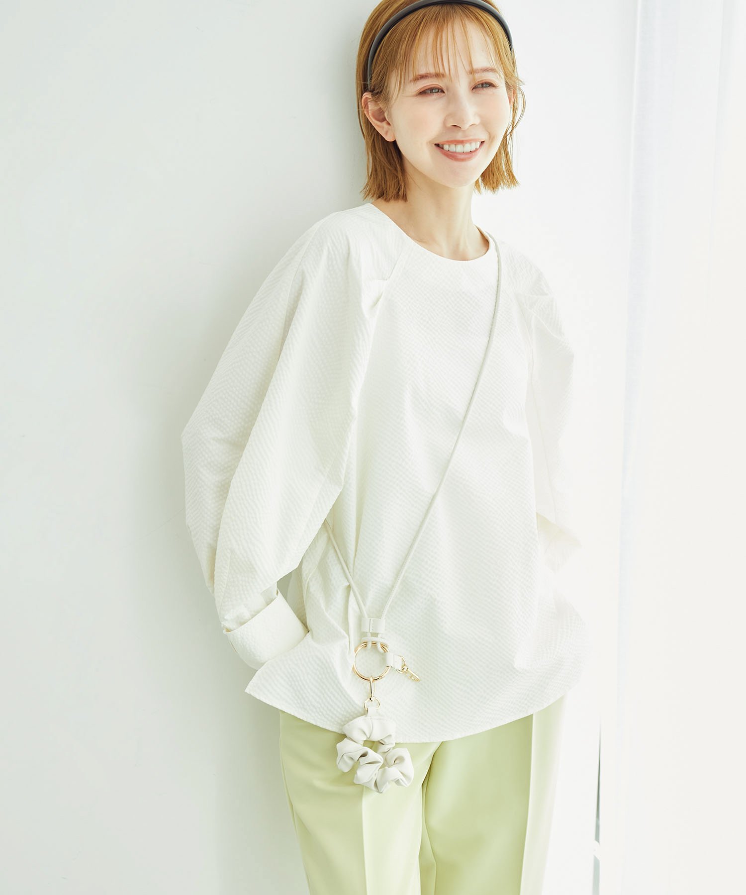 ROPE' PICNIC サッカーストライププルオーバー ロペピクニック トップス シャツ・ブラウス ホワイト ネイビー ブルー【送料無料】のサムネイル