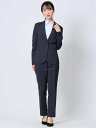m.f.editorial ストレッチウォッシャブル 1ボタンジャケット+テーパードパンツ 紺 レディース セットアップ スーツ ジャケット ビジネス カジュア...