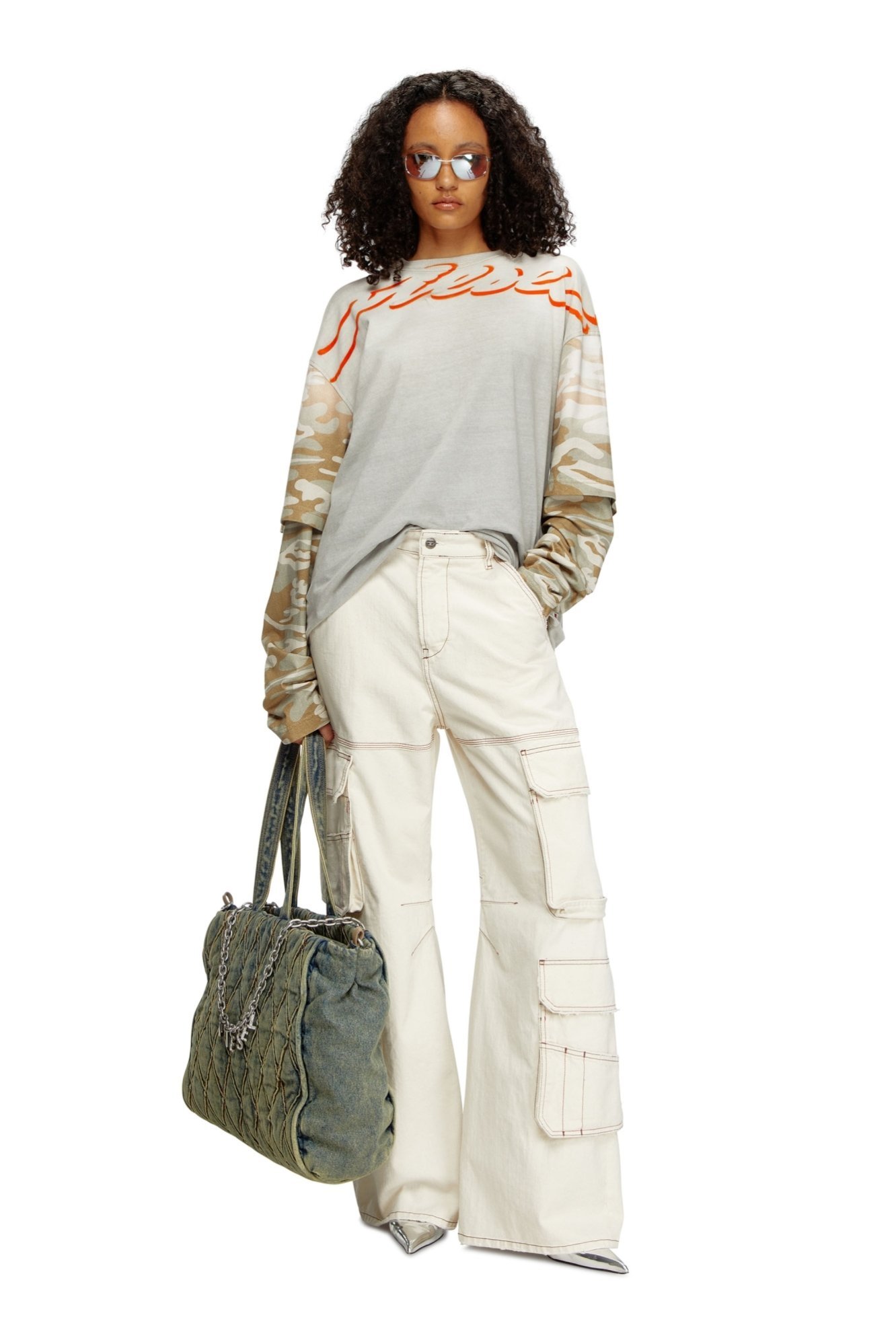 【SALE／30%OFF】DIESEL レディース デニム ルーズ D-SIRE-CARGO L.32 ディーゼル パンツ ジーンズ・デニムパンツ ホワイト【送料無料】 stylife-14627161 Rakuten Fashion サンプル画像3