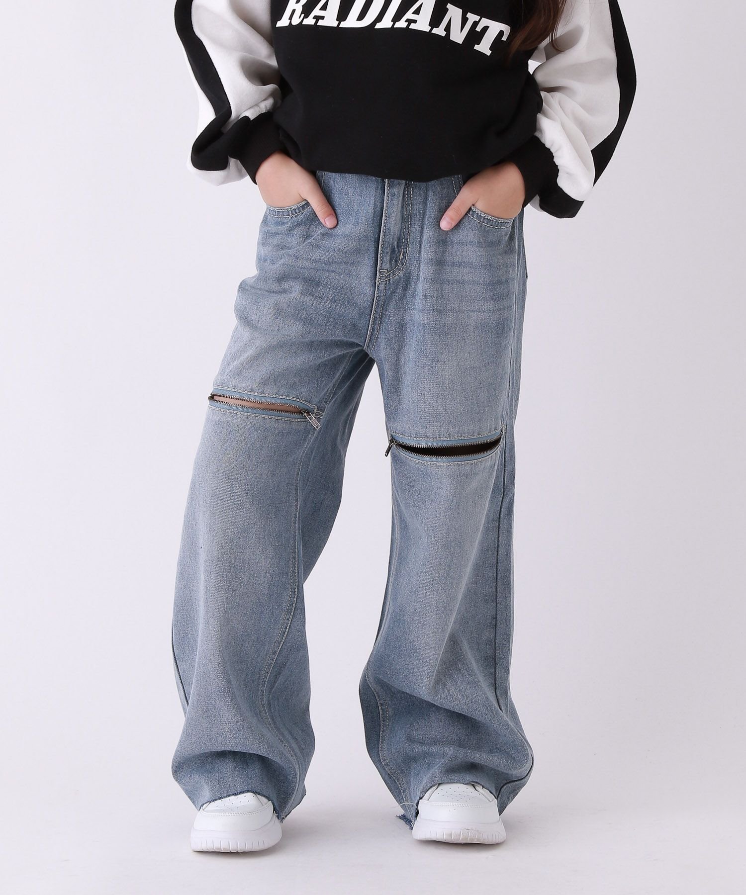 【SALE／30%OFF】10C REPIPI 【10C REPIPI】KneeZIPデニムパンツ レピピアルマリオ パンツ ジーンズ・デニムパンツ ブルー ブラック