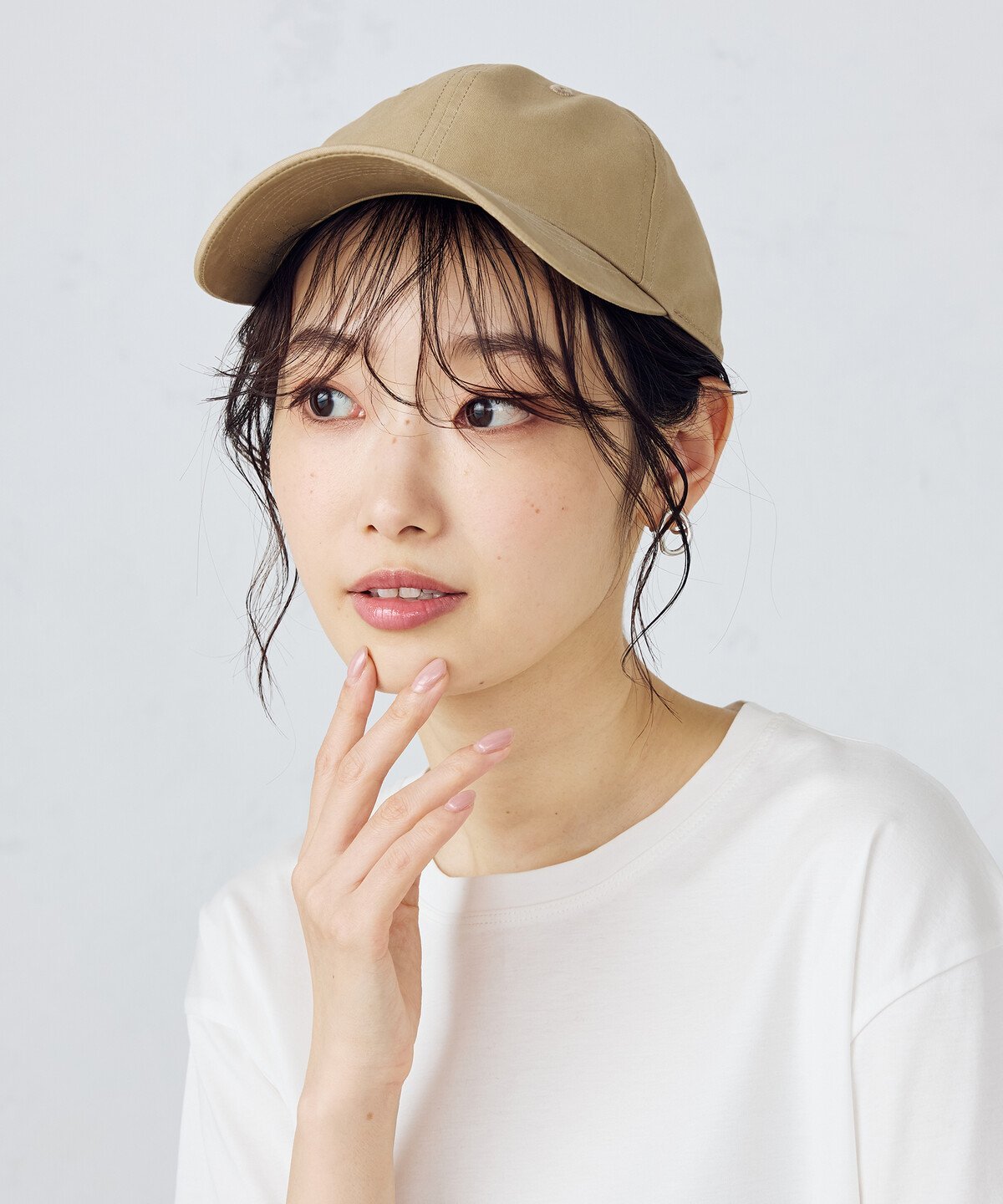 COMME CA ISM コットンツイルキャップ コムサイズム 帽子 キャップ ホワイト ベージュ ブラック