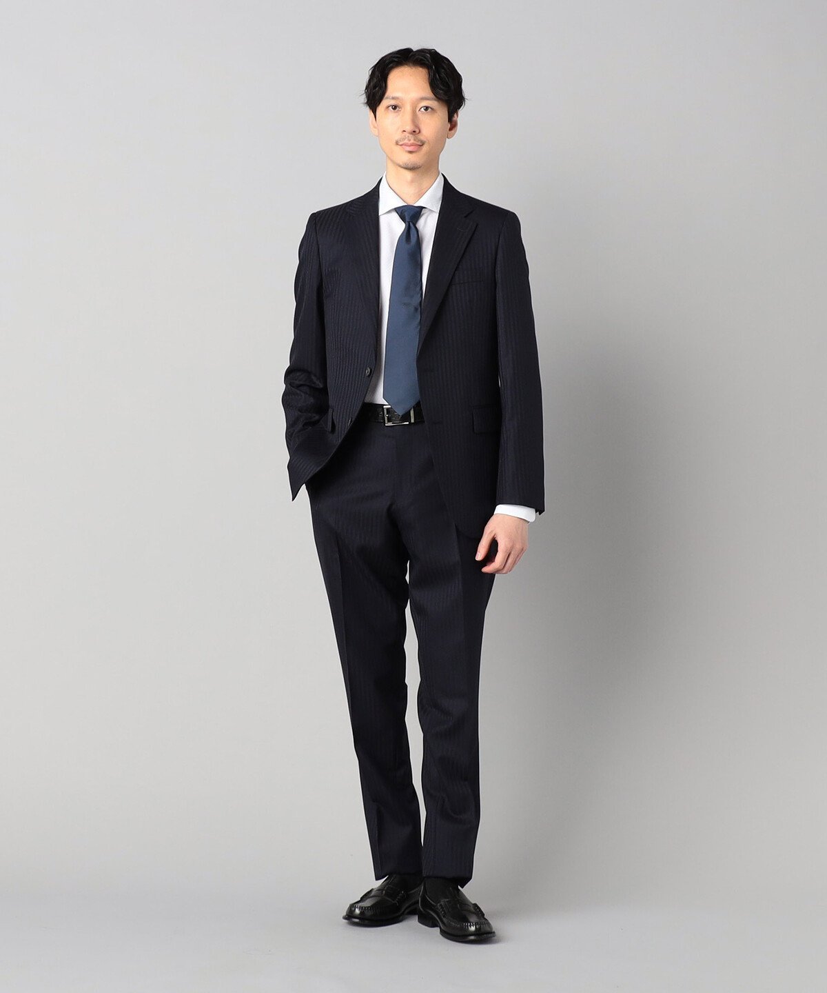 COMME CA MEN シャドーヘリンボーン スーツ コムサメン スーツ・フォーマル スーツジャケット ネイビー【送料無料】