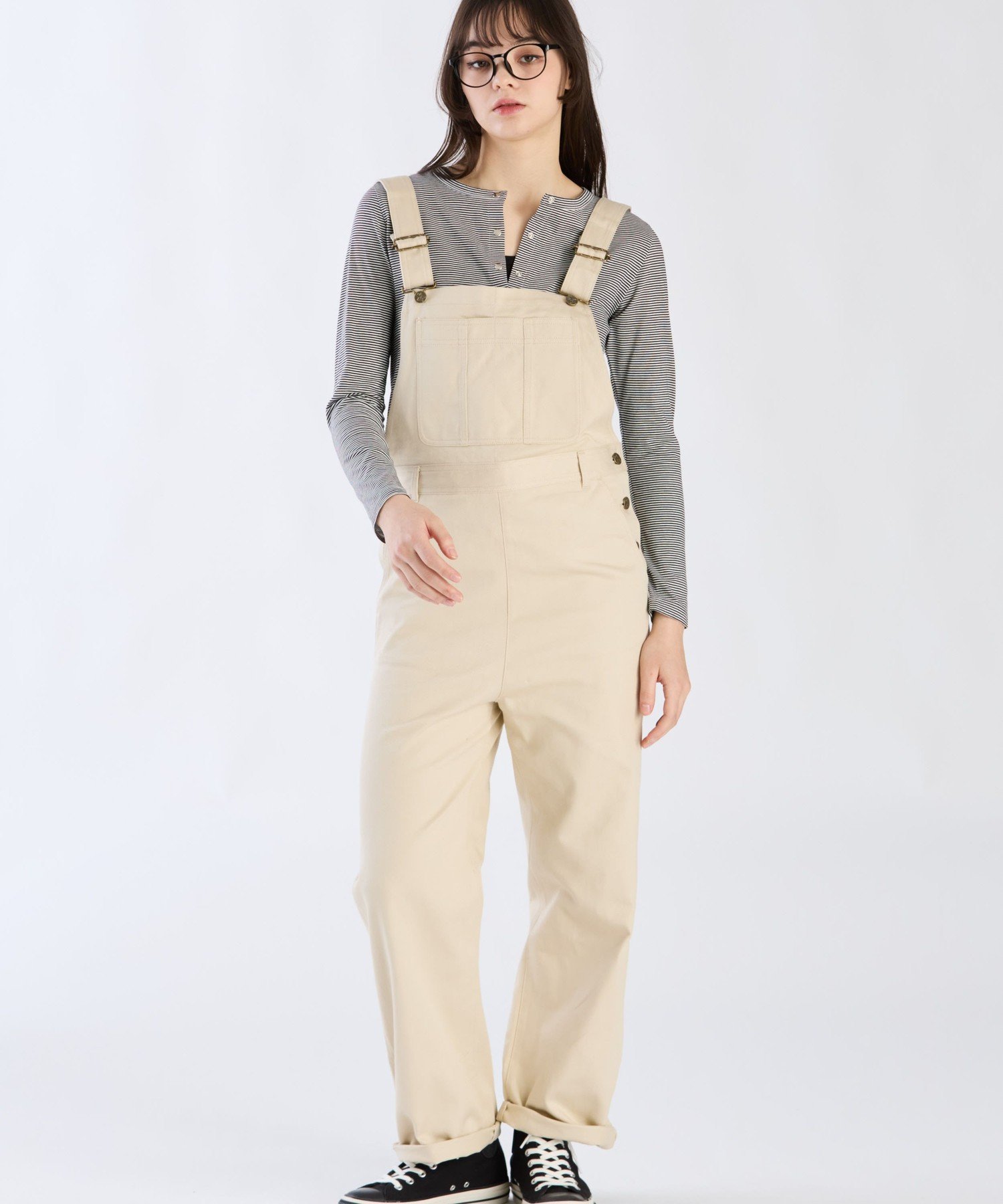 【SALE／40%OFF】To b. by agnes b. 【Outlet】コットンツイル オーバーオール アニエスベー オールインワン・オーバーオール オーバーオール・サロペット ベージュ【送料無料】