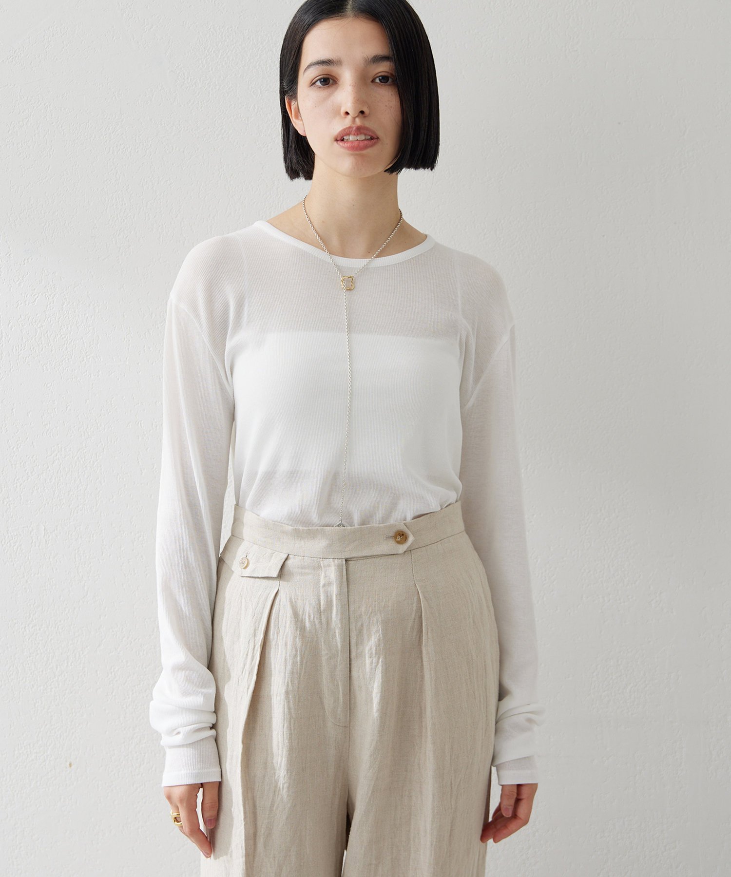Whim Gazette 【myporter】ロングスリーブTシャツ ウィム ガゼット トップス カットソー・Tシャツ ブラック ホワイト【送料無料】