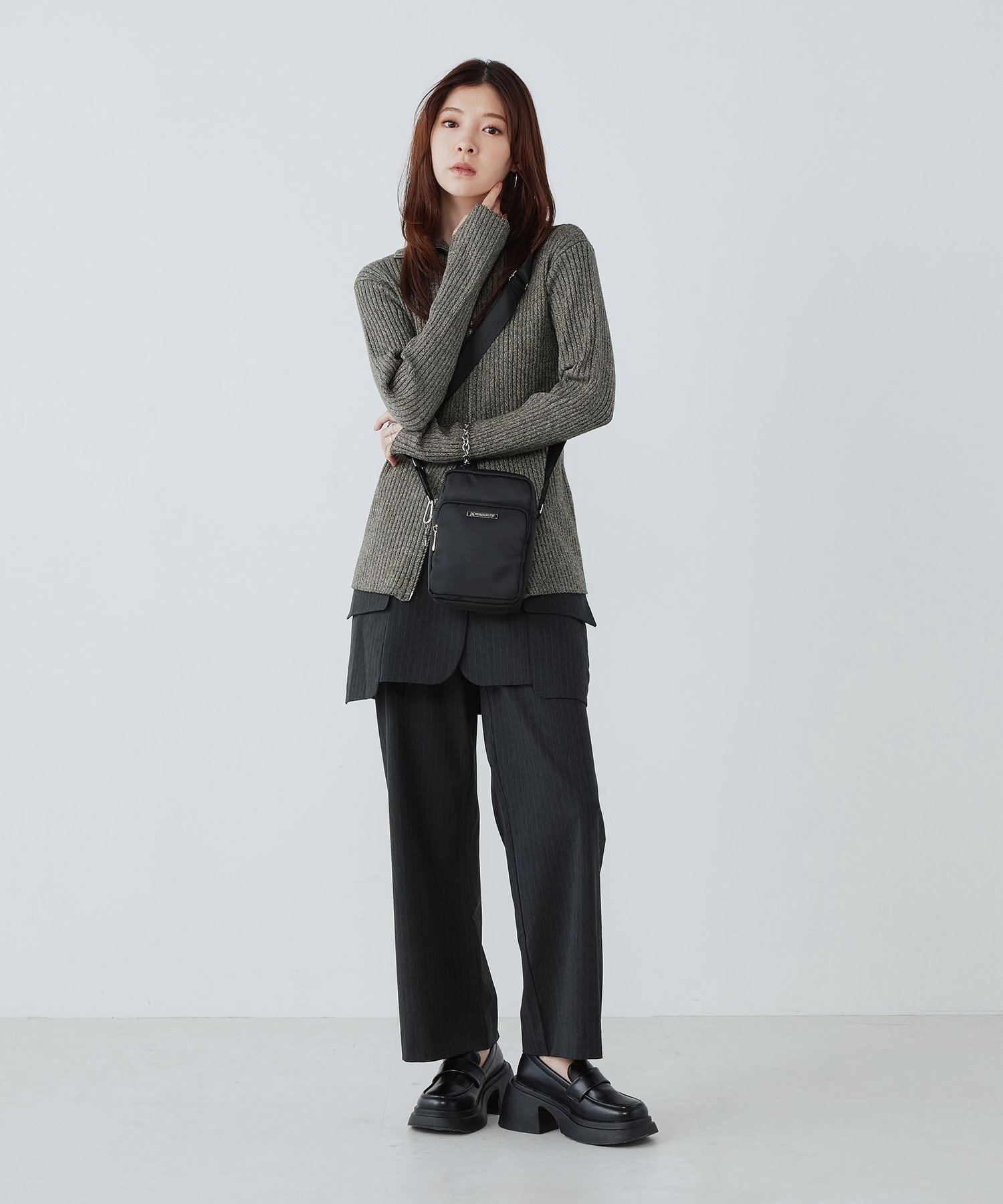 MURUA MURUA (ムルーア) CASUAL ミニショルダーバッグ エルゲイス バッグ ショルダーバッグ ブラック