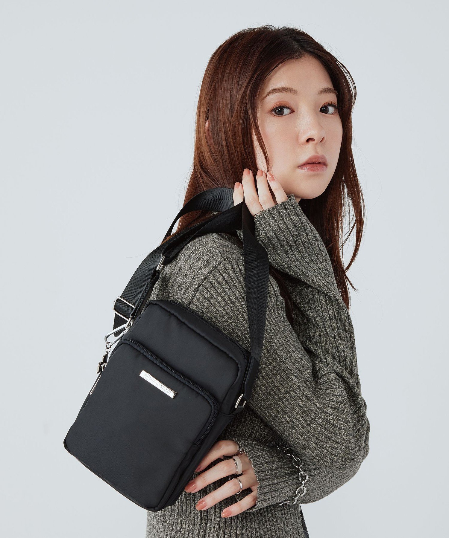MURUA MURUA (ムルーア) CASUAL ミニショルダーバッグ エルゲイス バッグ ショルダーバッグ ブラック