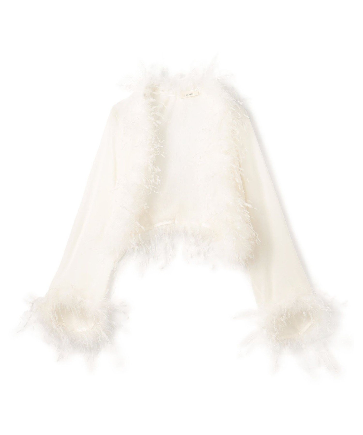 DES PRES クレープ デシン ファーボレロ トゥモローランド トップス シャツ・ブラウス ブラック ホワイト【送料無料】(4)