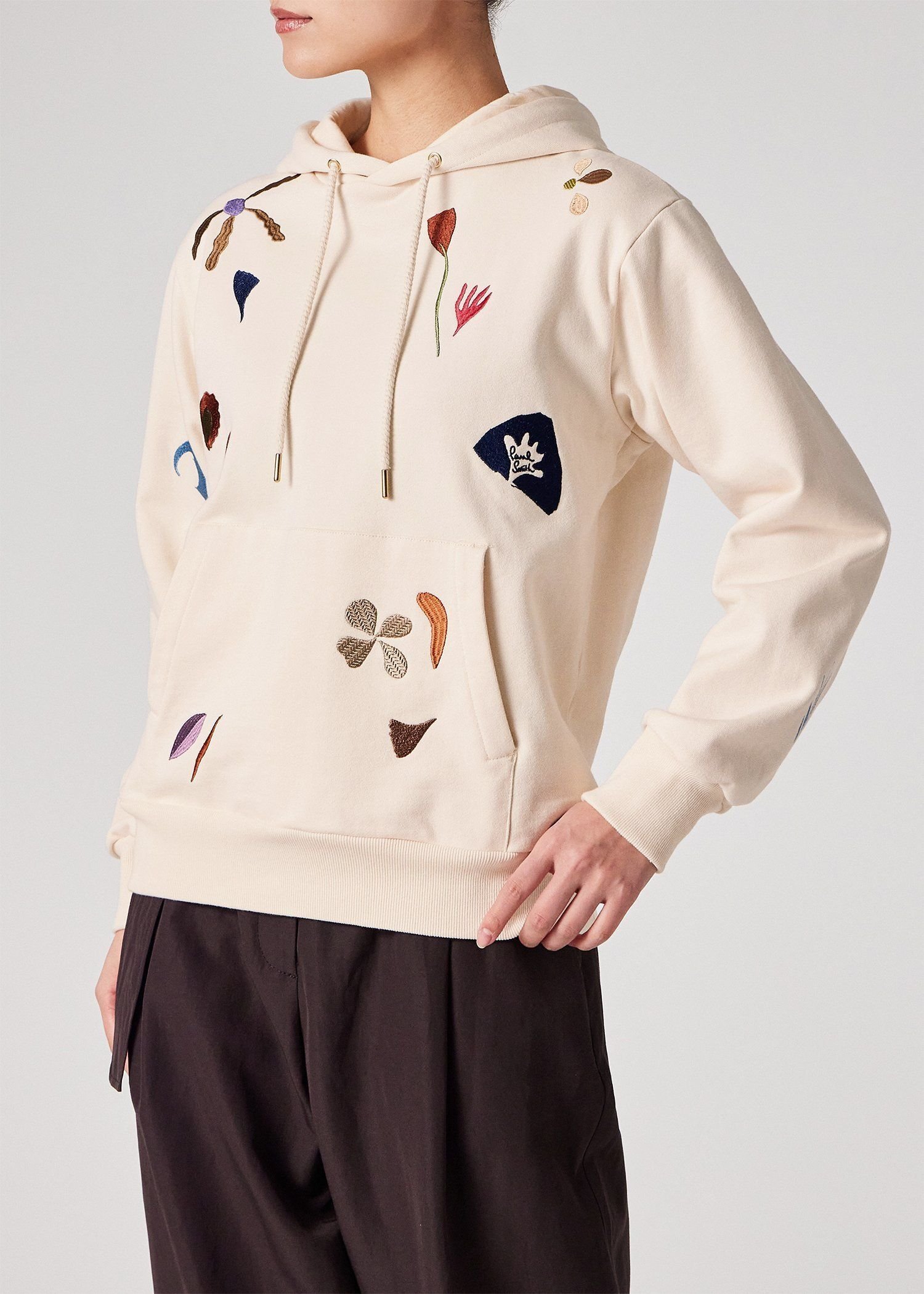 Paul Smith ウィメンズ エンブロイダリー モチーフ パーカ ポール・スミス トップス スウェット・トレーナー ベージュ【送料無料】