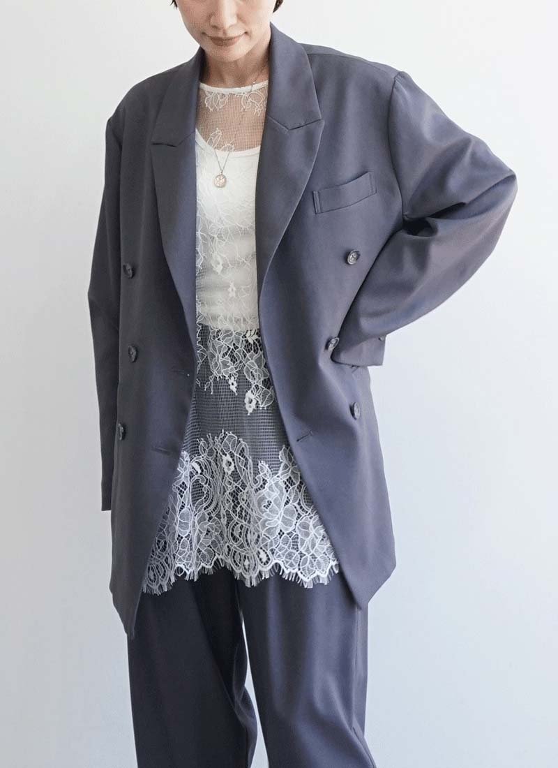 FASHFREN レースレイヤードブラウス ファッシュフレン トップス シャツ・ブラウス ホワイト