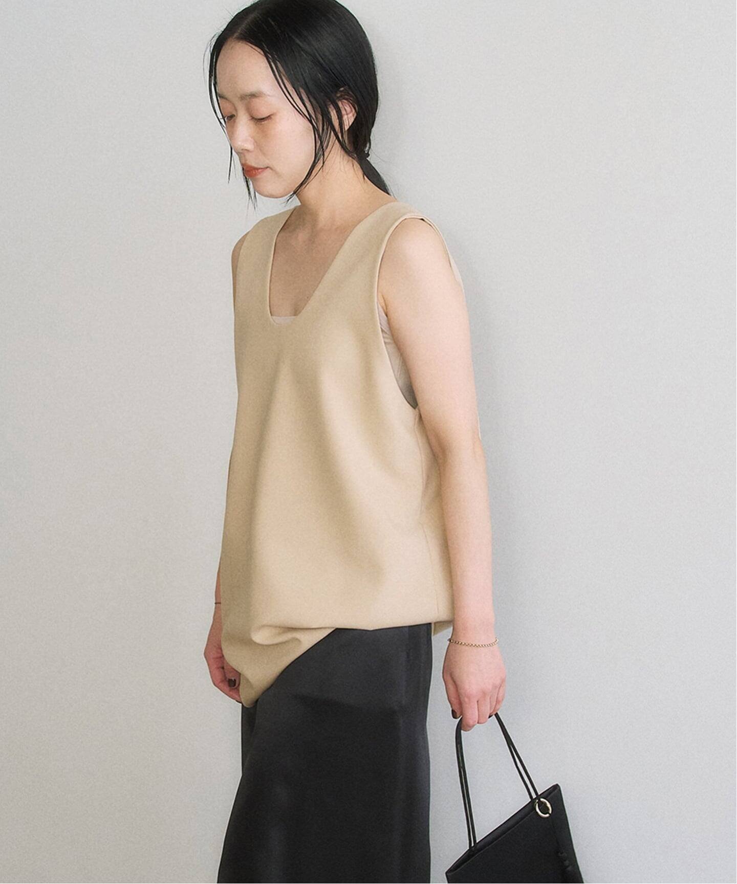 plage 《WEB限定追加》MY_sleeveless ブラウス プラージュ トップス シャツ・ブラウス ベージュ ブラウン