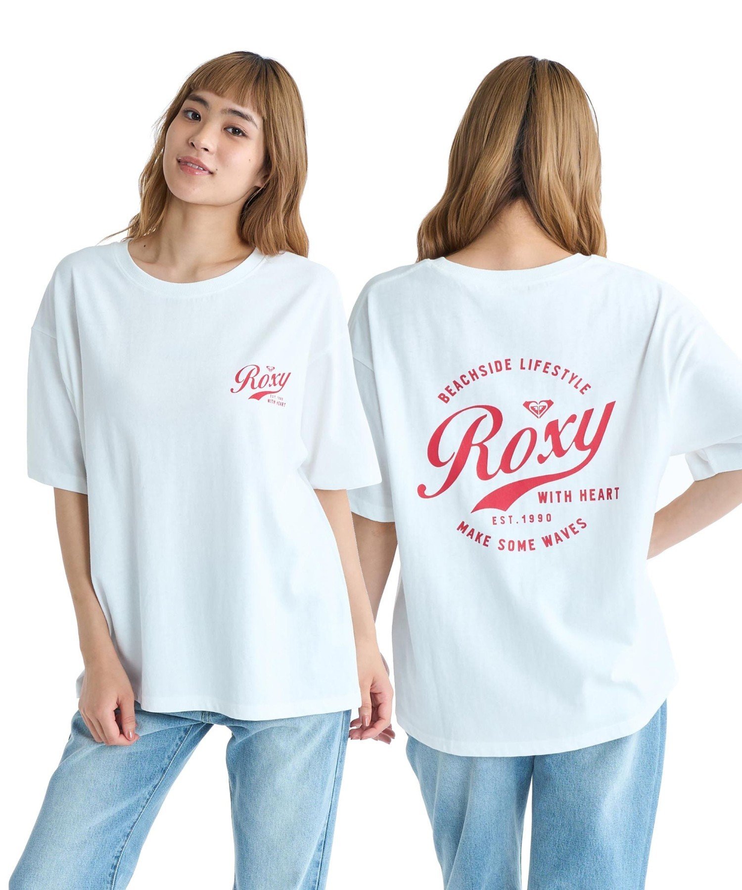 ROXY ROXY WITH HEART S/S 半袖Tシャツ ドロップショルダー【2026年春夏モデル】 ロキシー トップス カットソー・Tシャツ