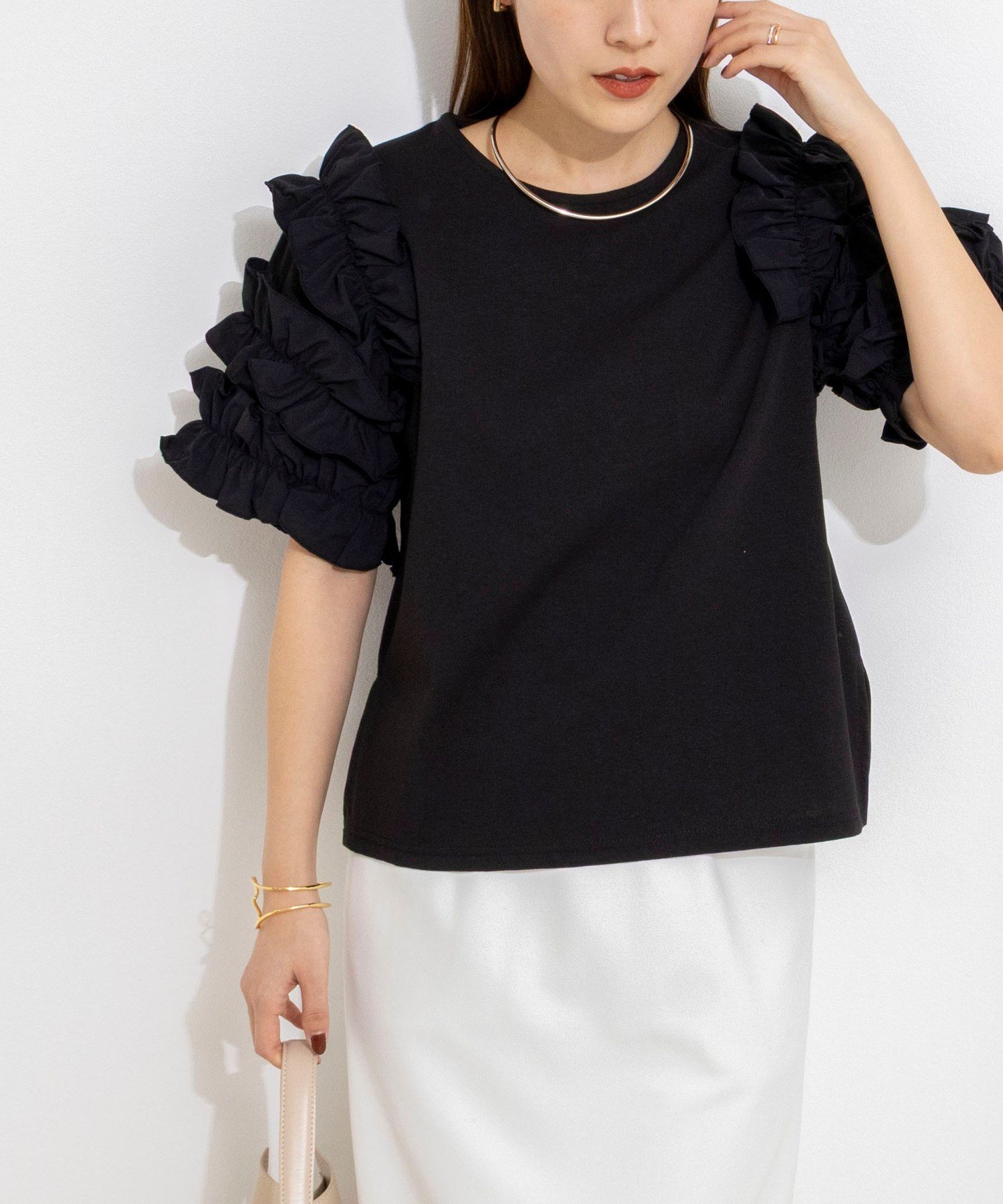 NOLLEY'S 【WEB限定】袖コンシャスプルオーバー ノーリーズ トップス カットソー・Tシャツ ホワイト ブラック ネイビー【送料無料】