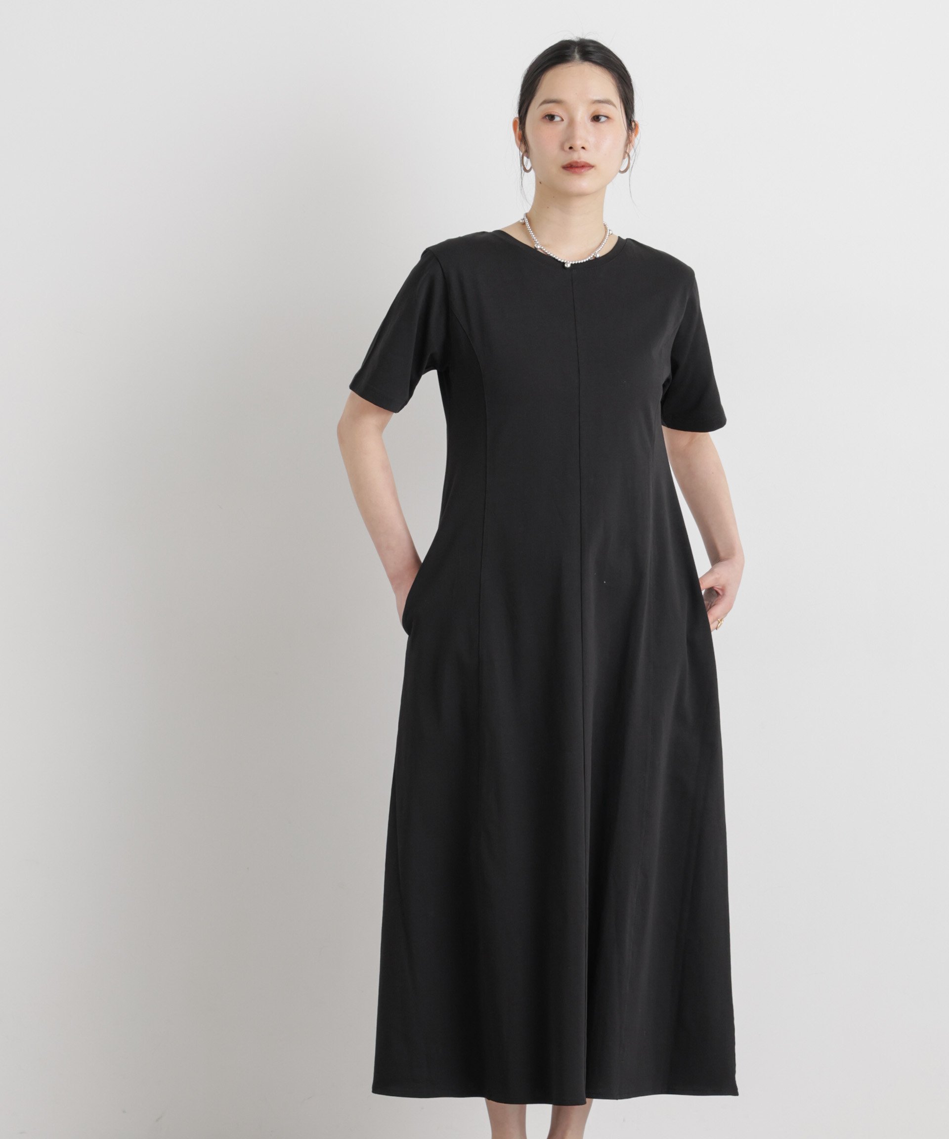 【SALE／50%OFF】NANO universe バッククロスフレアワンピース ナノユニバース ワンピース・ドレス ワンピース ブラック ブラウン【送料無料】 stylife-15660853 Rakuten Fashion サンプル画像3