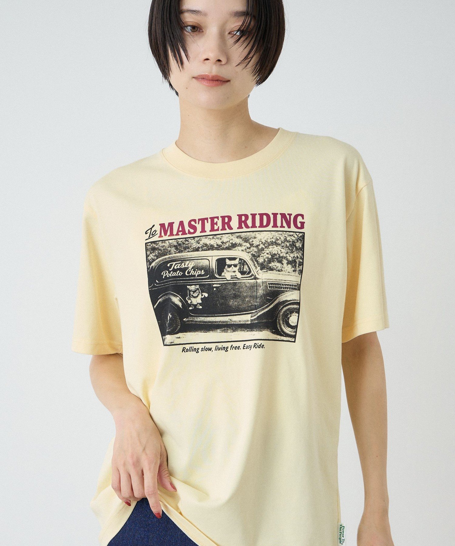VICKY 【Power To People】 MASTER RIDINGフォトTシャツ ビッキー トップス カットソー・Tシャツ ネイビー ホワイト