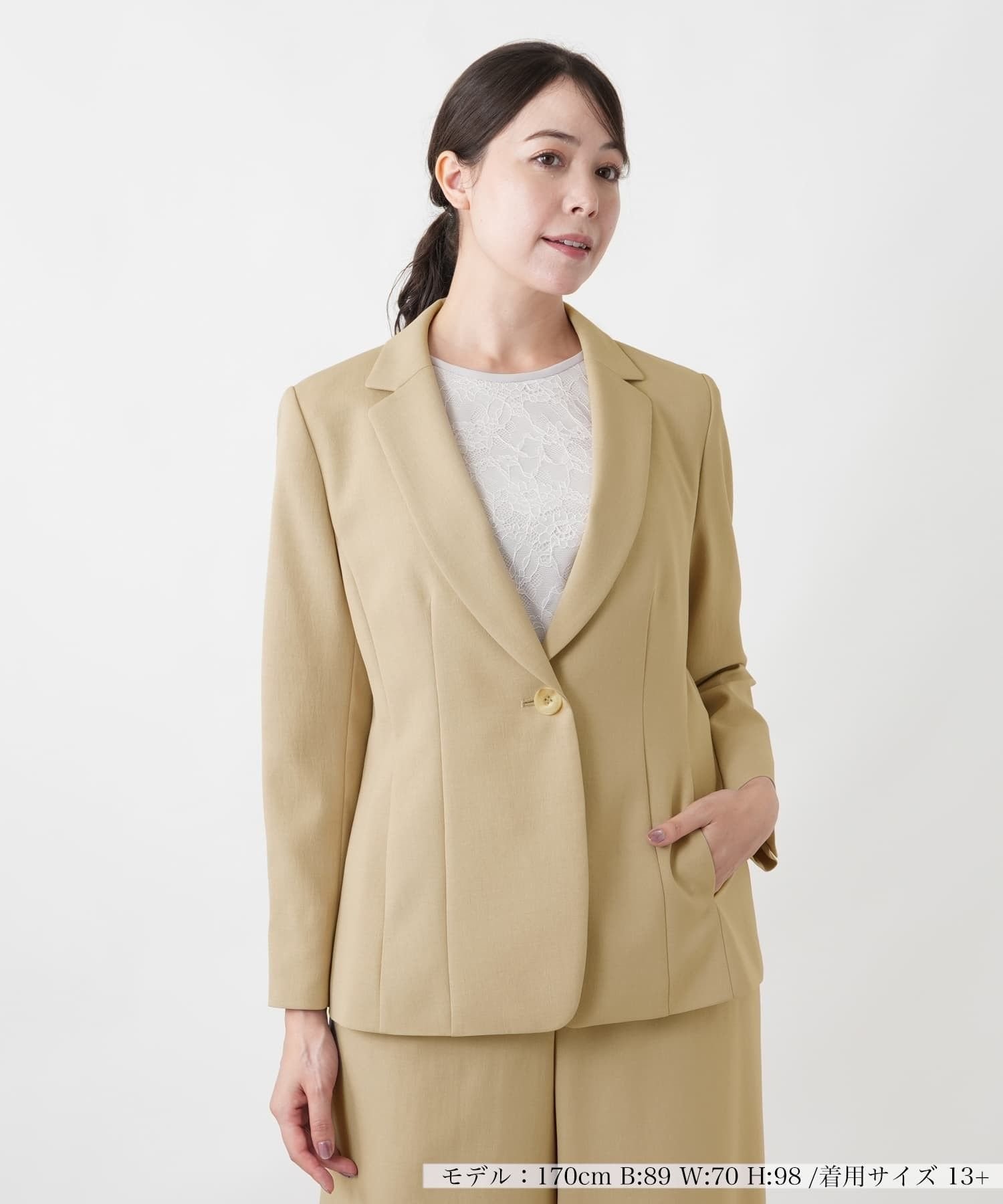 Leilian PLUS HOUSE ブレザー【Leilian WHITE LABEL】 レリアン プラスハウス ジャケット・アウター テーラードジャケット・ブレザー ネイビー ブラウン