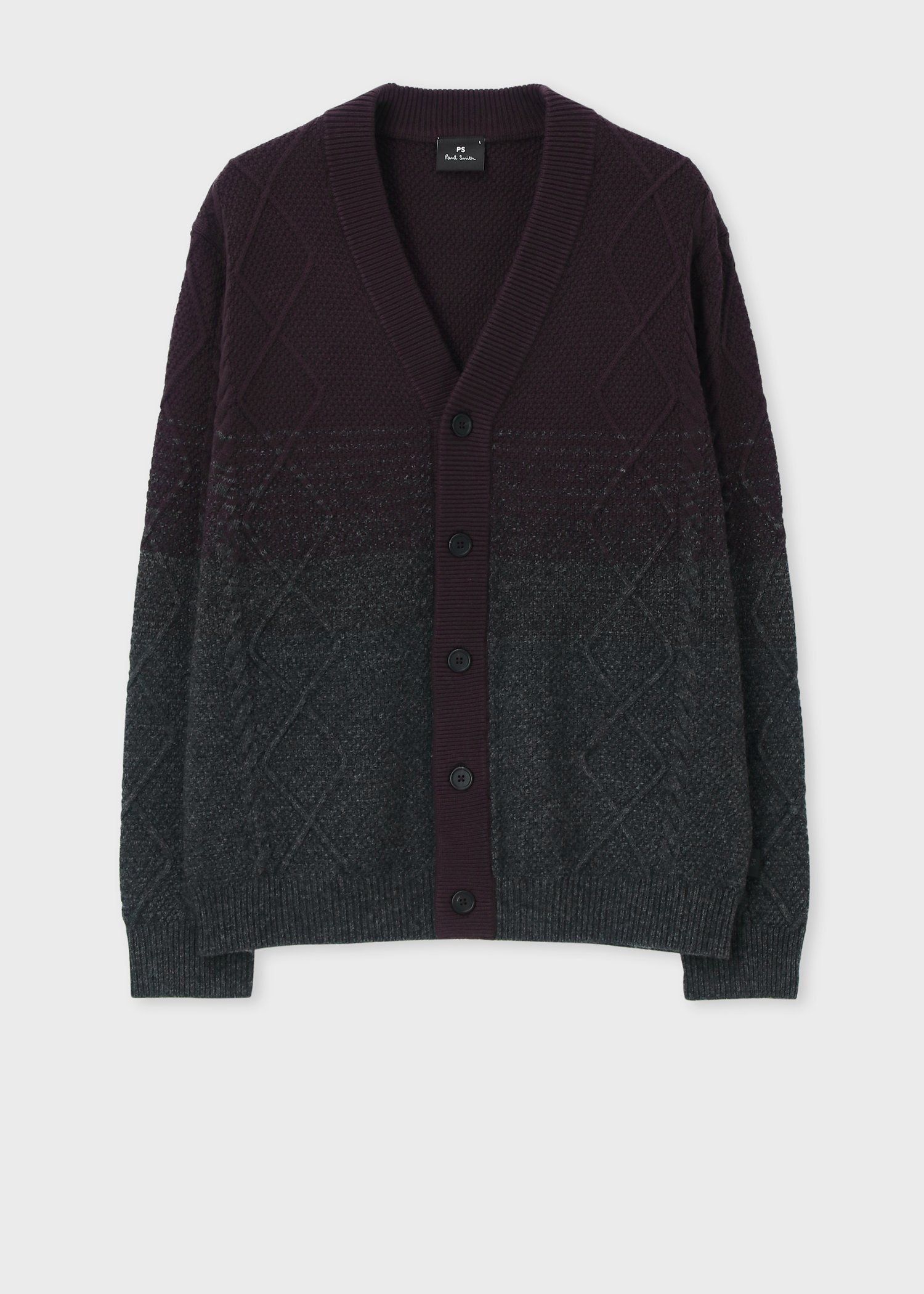 【SALE／30%OFF】PS Paul Smith ダイヤモンドケーブル グラデーション カーディガン ポール・スミス トップス ニット パープル【送料無料】