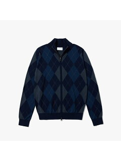 Argyle Zip Cardigan AH116EL: Navy Argyle Zip Cardigan AH116EL: Navy
