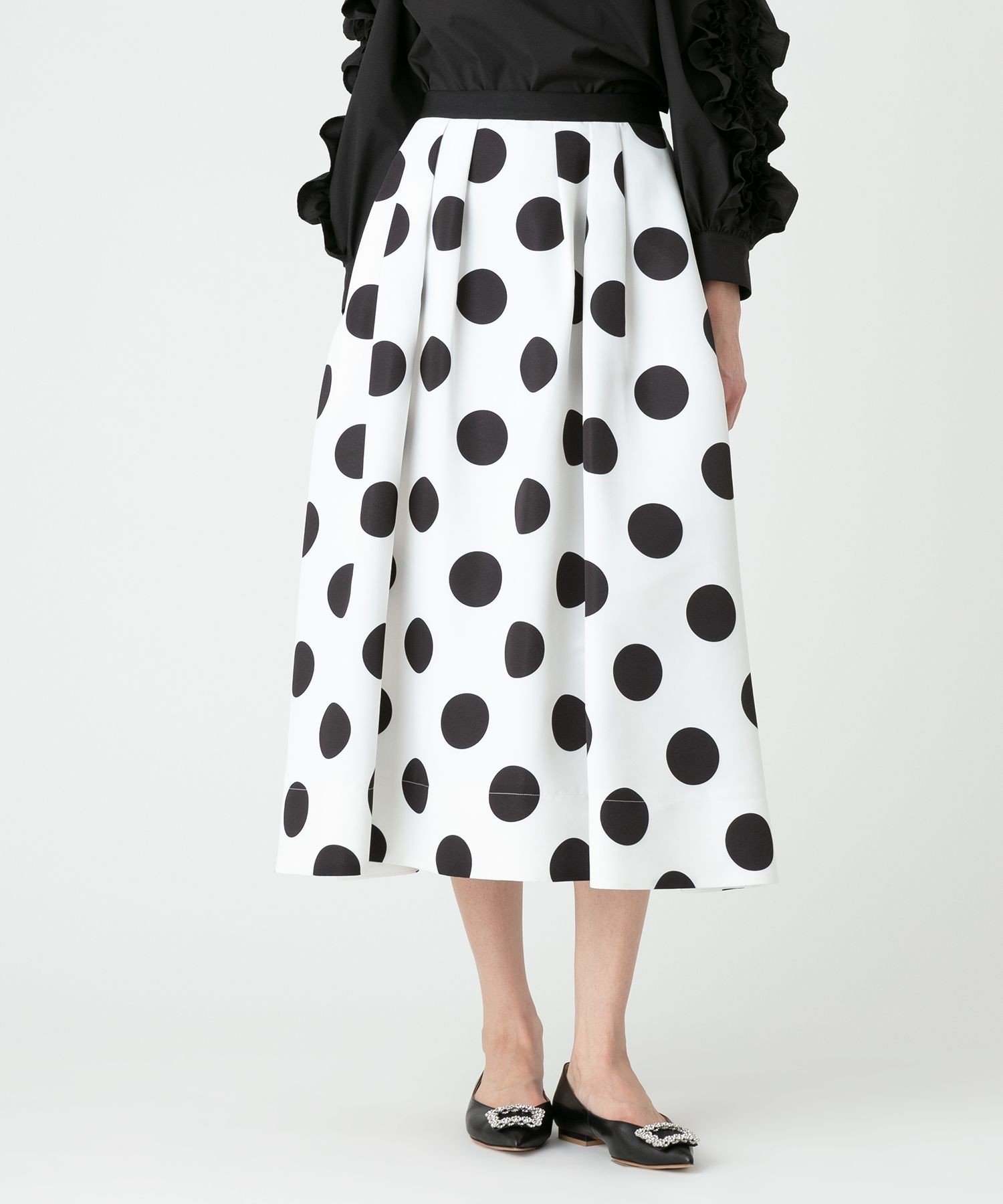 【SALE／50%OFF】LOULOU WILLOUGHBY 【LOULOU WILLOUGHBY】ビッグドットスカート アルアバイル スカート その他のスカート ブラック ホワイト【送料無料】のサムネイル