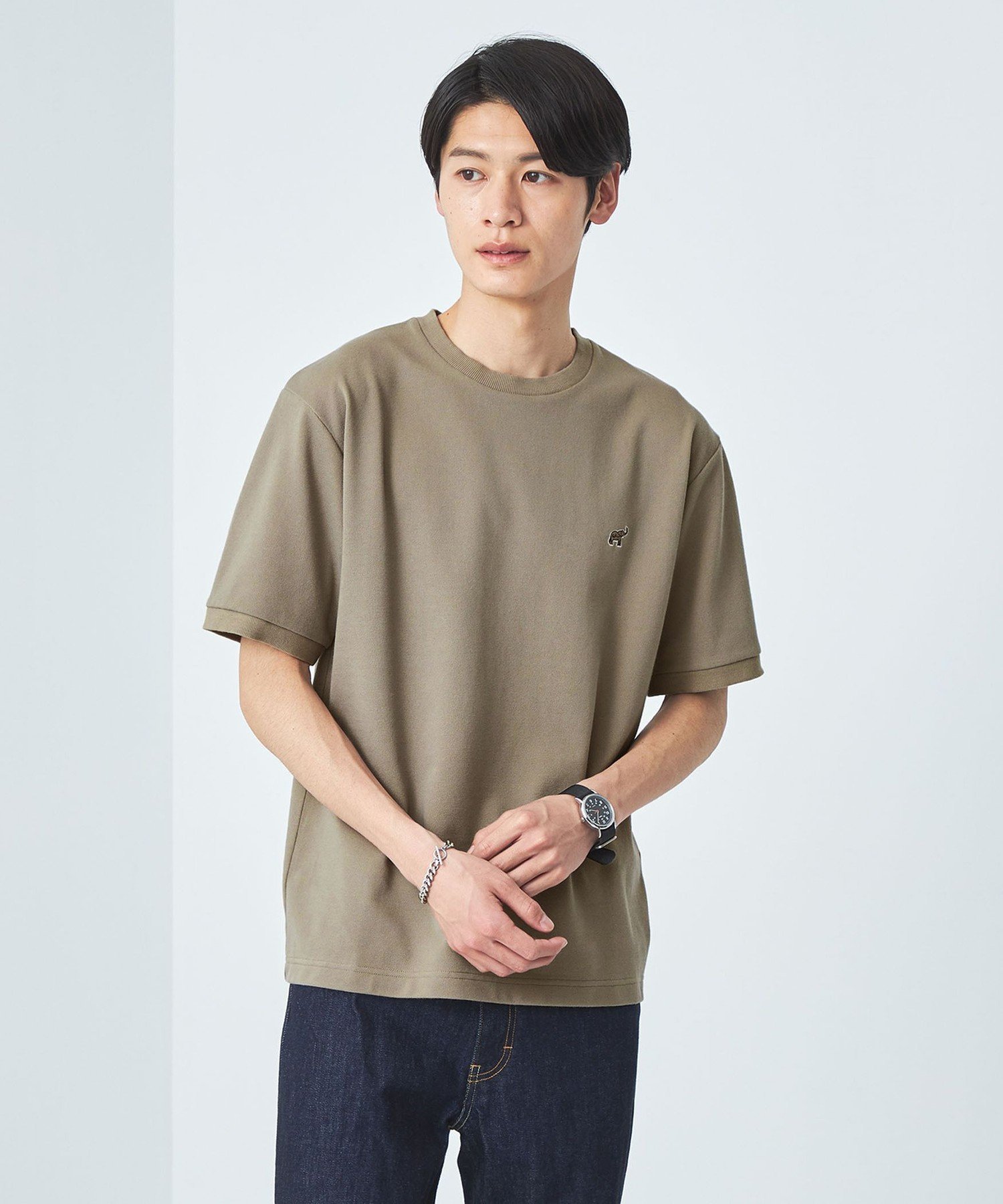 UNITED ARROWS green label relaxing ドライクリーン 半袖 Tシャツ -吸水速乾・抗菌- ユナイテッドアローズ グリーンレーベルリラクシング トップス カットソー・Tシャツ ベージュ ホワイト ブラック グレー グリーン ネイビー