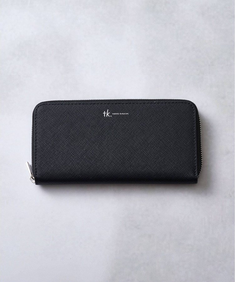 【SALE／55%OFF】tk.TAKEO KIKUCHI サフィアーノPVC長財布 ティーケータケオキクチ 財布・ポーチ・ケース 財布 ブラック ブルー【送料無料】のサムネイル