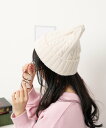 【SALE/44%OFF】WEGO MEN'S ケーブルニットキャップ ウィゴー 帽子 ニット帽・ビーニー ホワイト ブラック