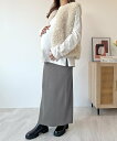 Futier Land マタニティスカート(産前・産後対応) フューティアランド マタニティウェア・ベビー用品 マタニティパンツ・スカート ブラック グレー【送...