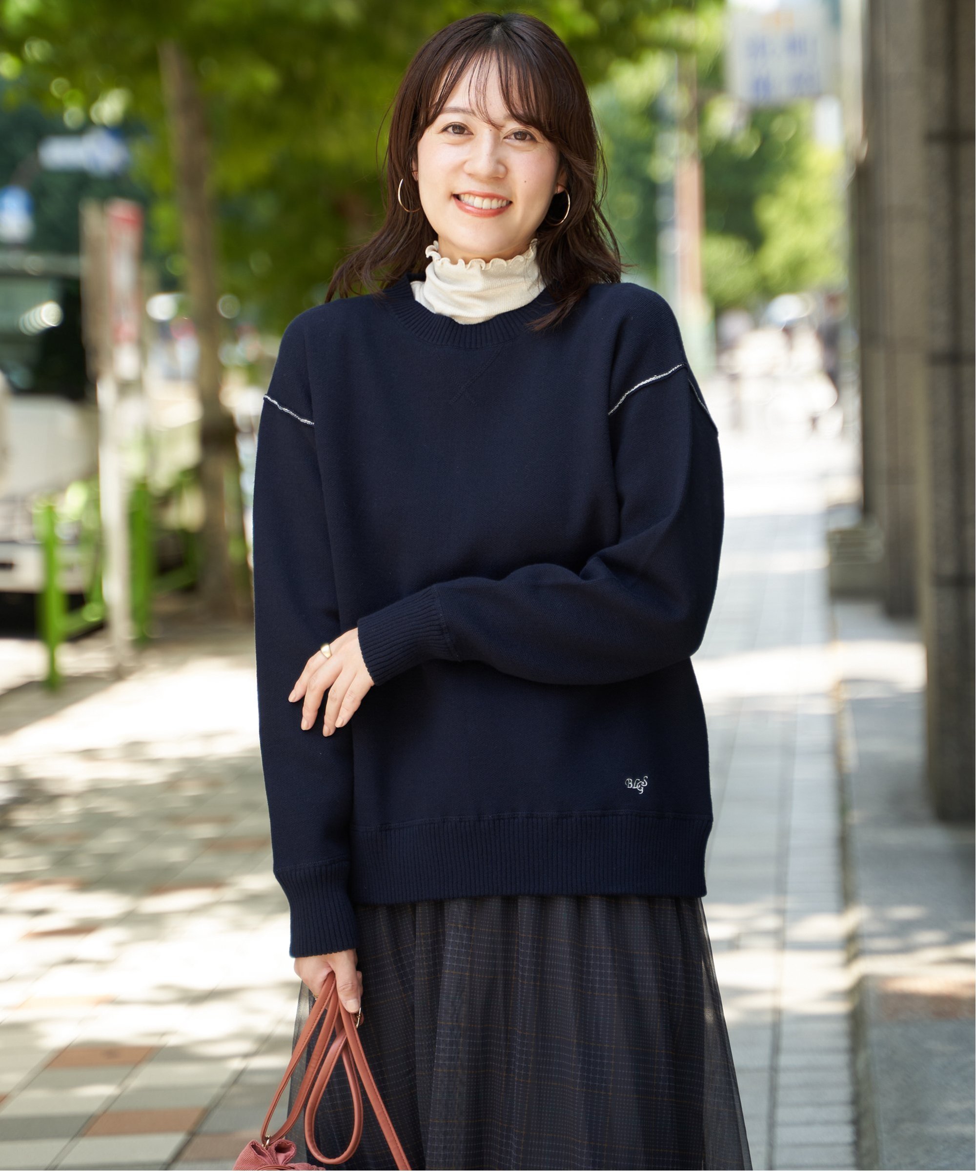 ikka コットンMIXスウェットライクニット イッカ トップス ニット グリーン ホワイト レッド ブルー【送料無料】のサムネイル