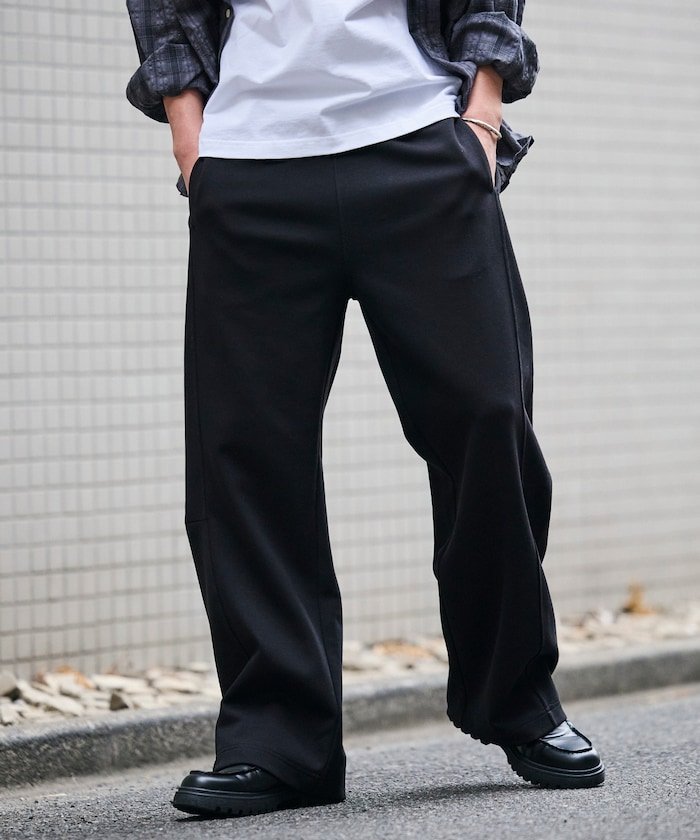 限定展開 ワイドシルエット クールタッチ スウェット サーカスパンツ フリークスストア パンツ ジャージ・スウェットパンツ グレー ブラック