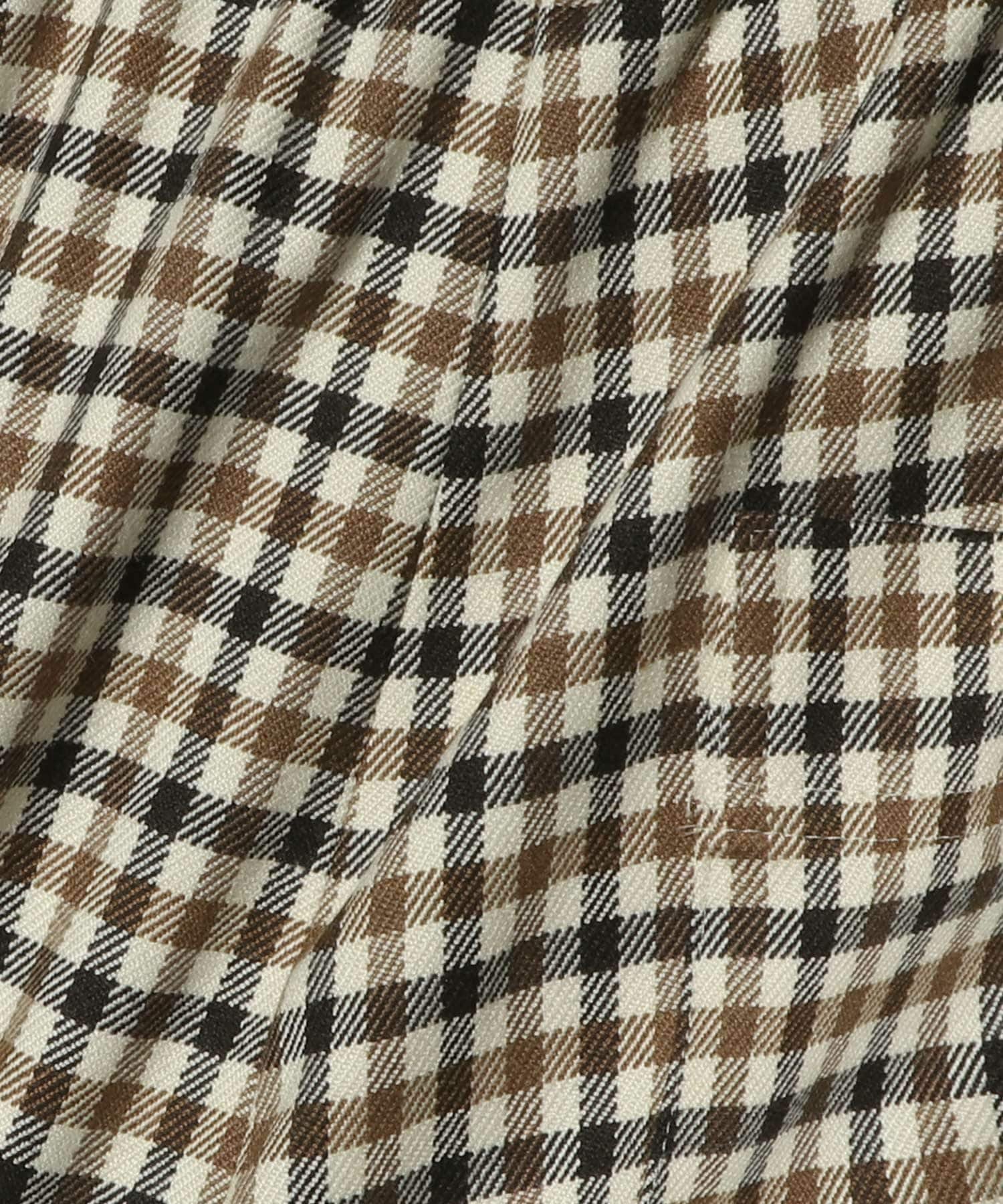 ESSENCEOFLUXURY / チェックワイドパンツ エストネーション パンツ スラックス・ドレスパンツ ブラウン