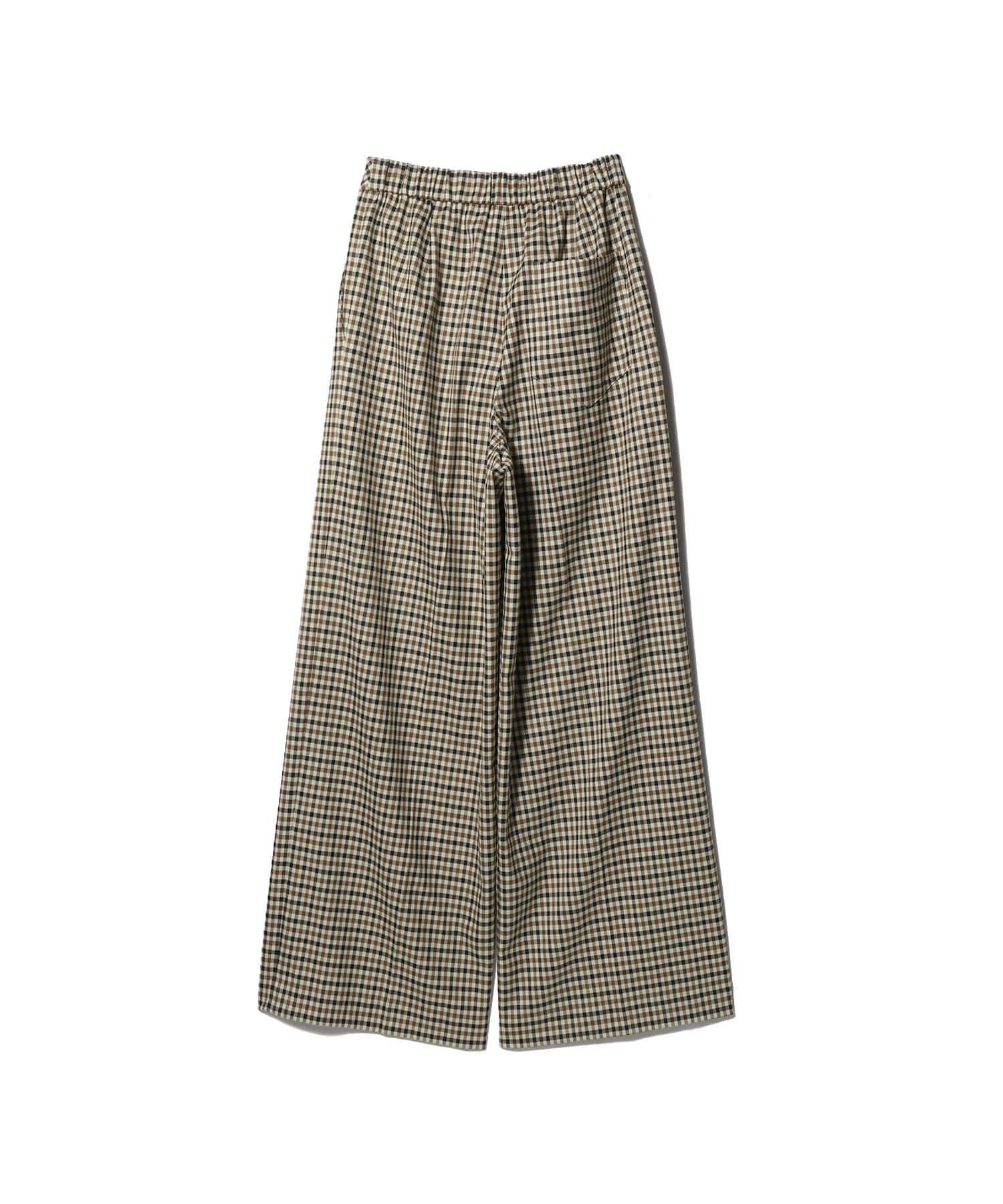 ESSENCEOFLUXURY / チェックワイドパンツ エストネーション パンツ スラックス・ドレスパンツ ブラウン