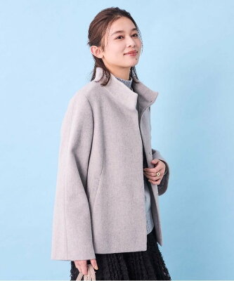 UNTITLED 【大人気コート!/定番コート】スタンドカラーショートコート アンタイトル ジャケット・アウター その他のジャケット・アウター グレー ブラック ベージュ ブルー【送料無料】